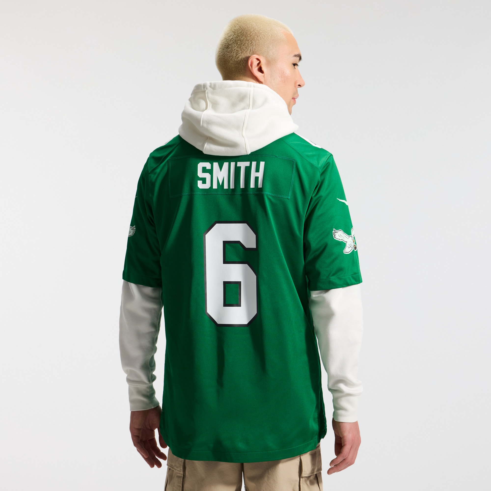 DeVonta Smith Philadelphia Eagles Alternate Game Player Jersey - Kelly Green - angle 5