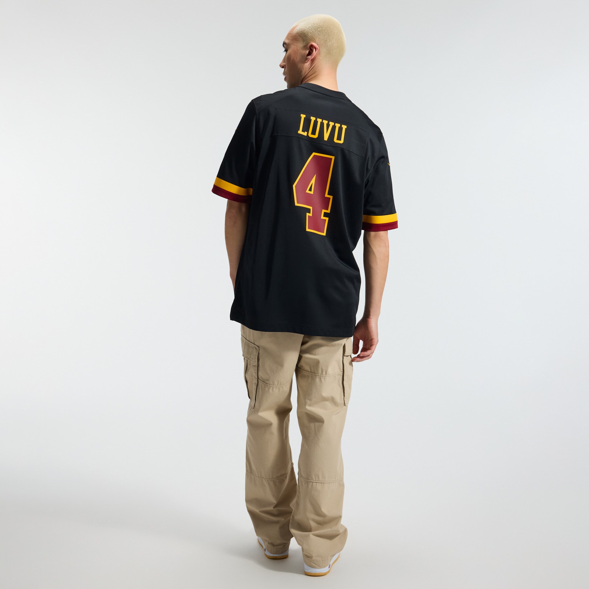Frankie Luvu Washington Commanders Hail Raiser Alternate Game Jersey - Black - angle 7