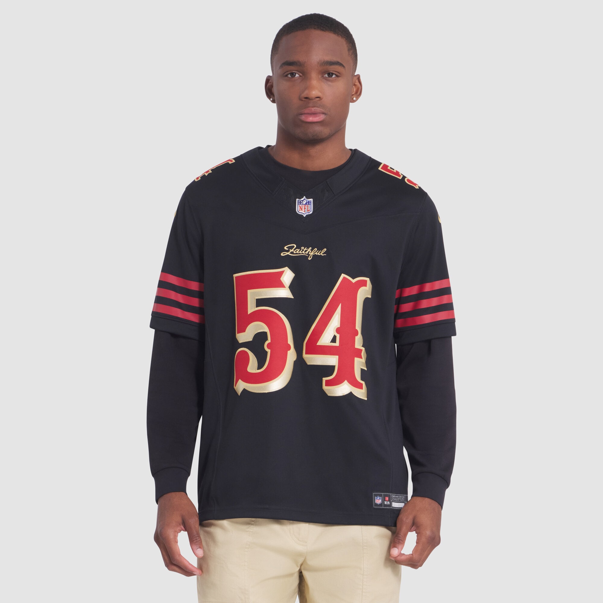 Fred Warner San Francisco 49ers 2025 Rivalries Collection Stitched Limited Jersey - Black - angle 6