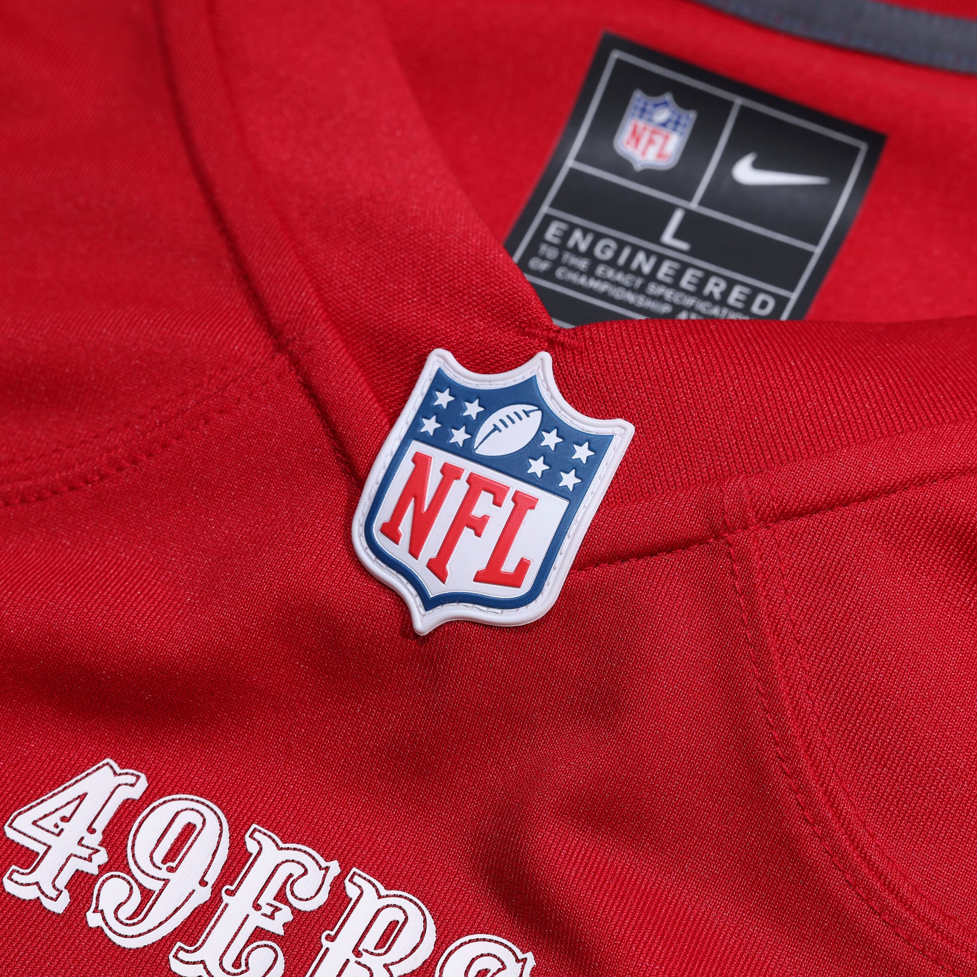 San Francisco 49ers Custom Jersey - Scarlet - angle 6