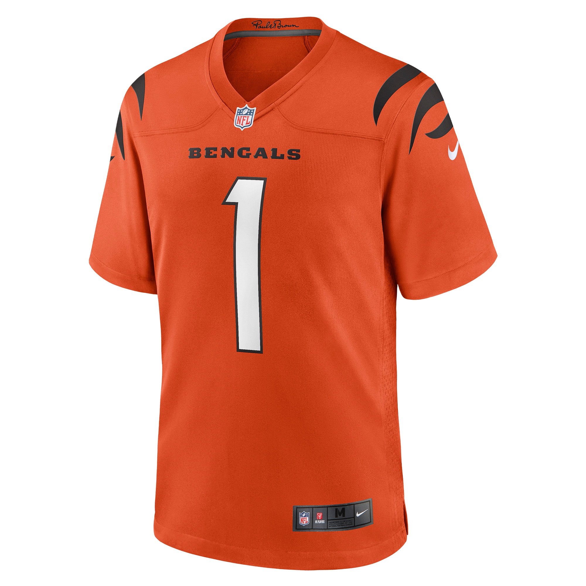 Ja'Marr Chase #1 Cincinnati Bengals Alternate Game Jersey - Orange - angle 4
