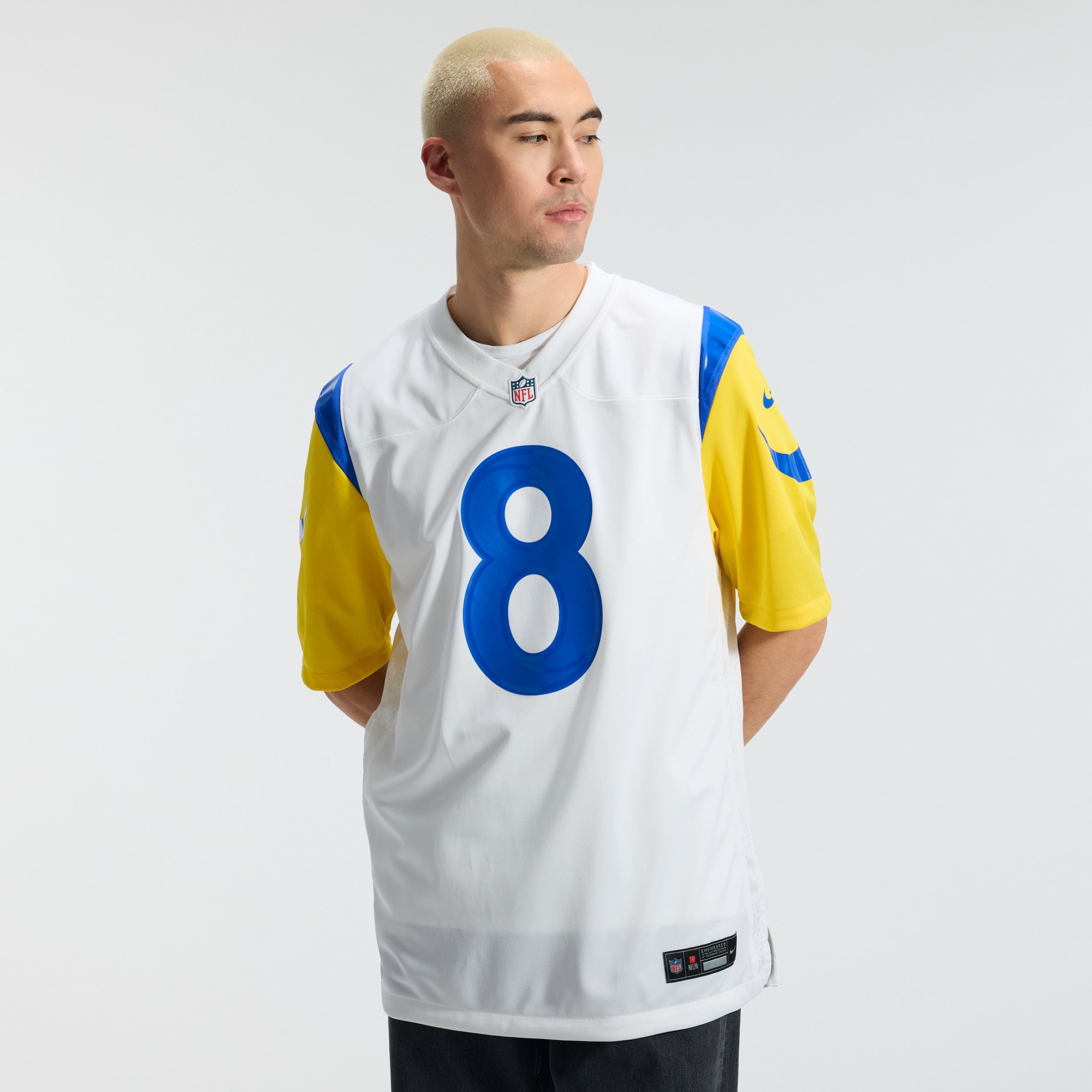 Jared Verse Los Angeles Rams White Game Player Jersey - White - angle 4