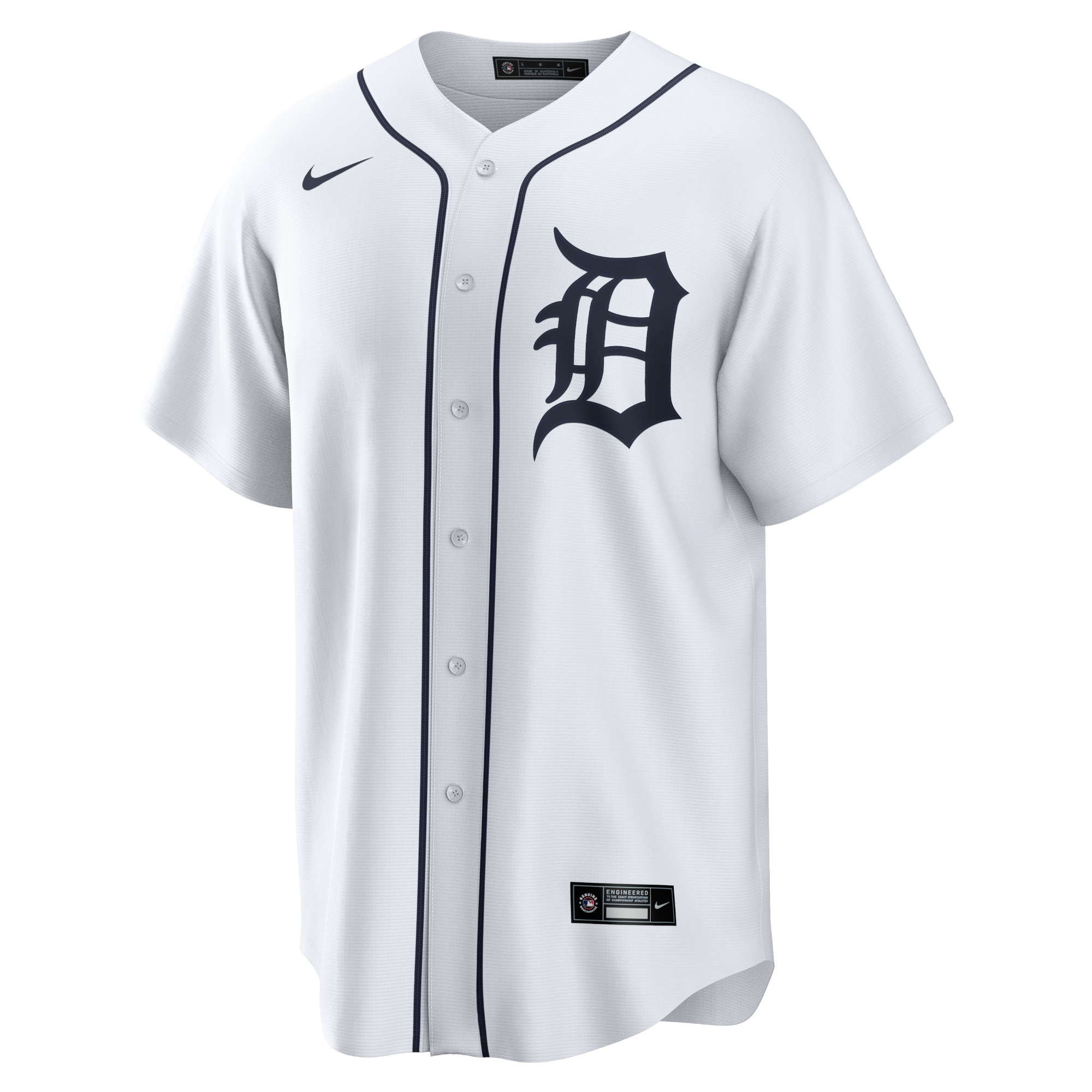 Javier Baez Detroit Tigers Home Replica Player Jersey - White - angle 4