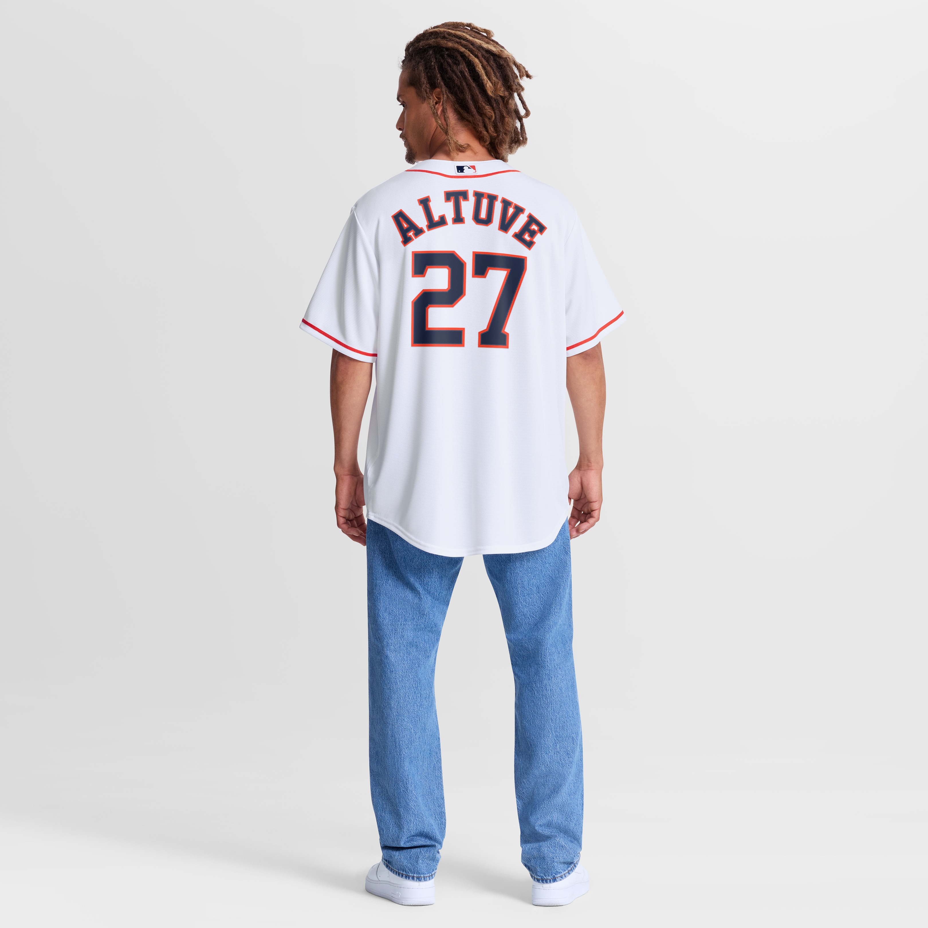 Jose Altuve #27 Houston Astros Home Replica Jersey - White - angle 7