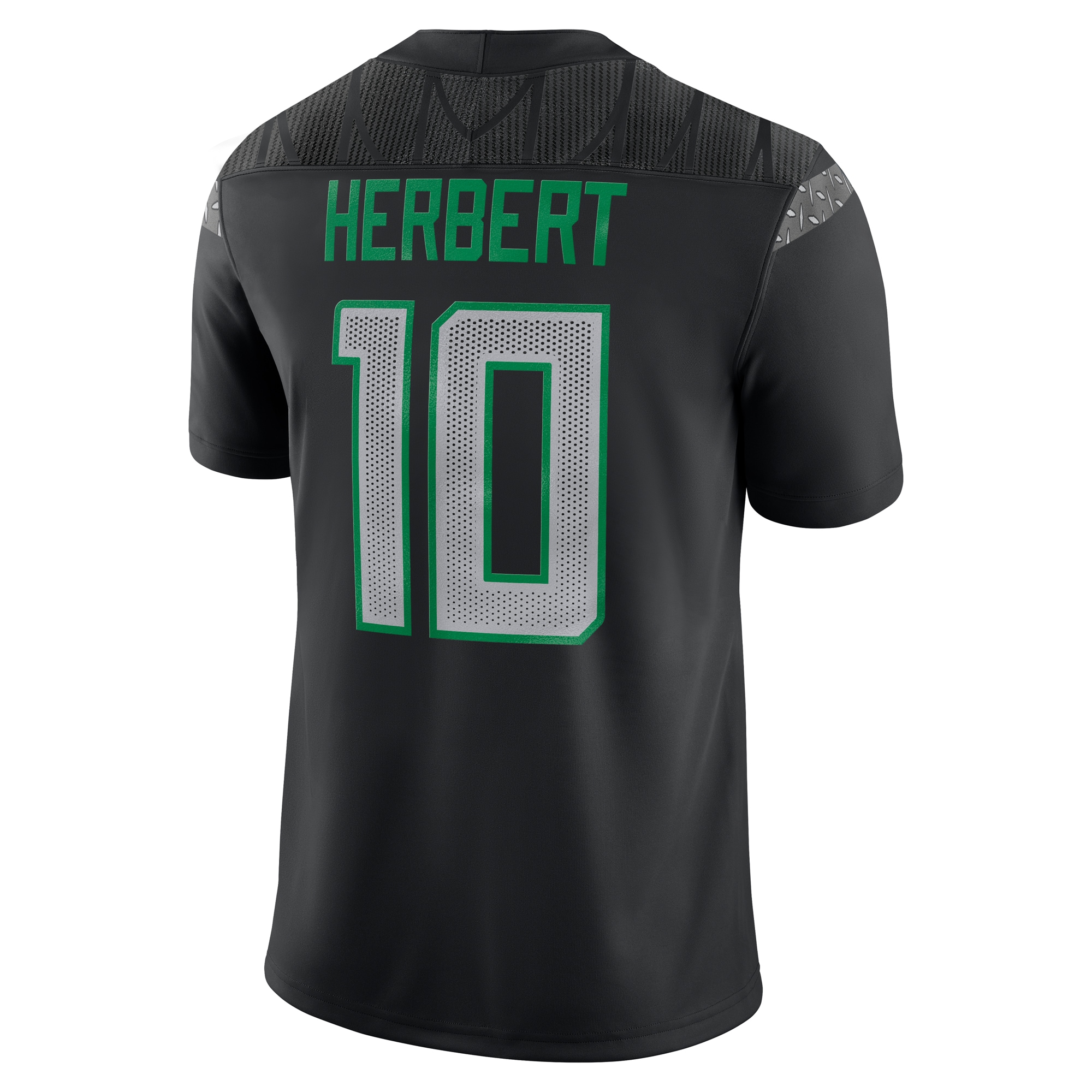 Justin Herbert #10 Oregon Ducks Alumni Game Jersey - Black - angle 5