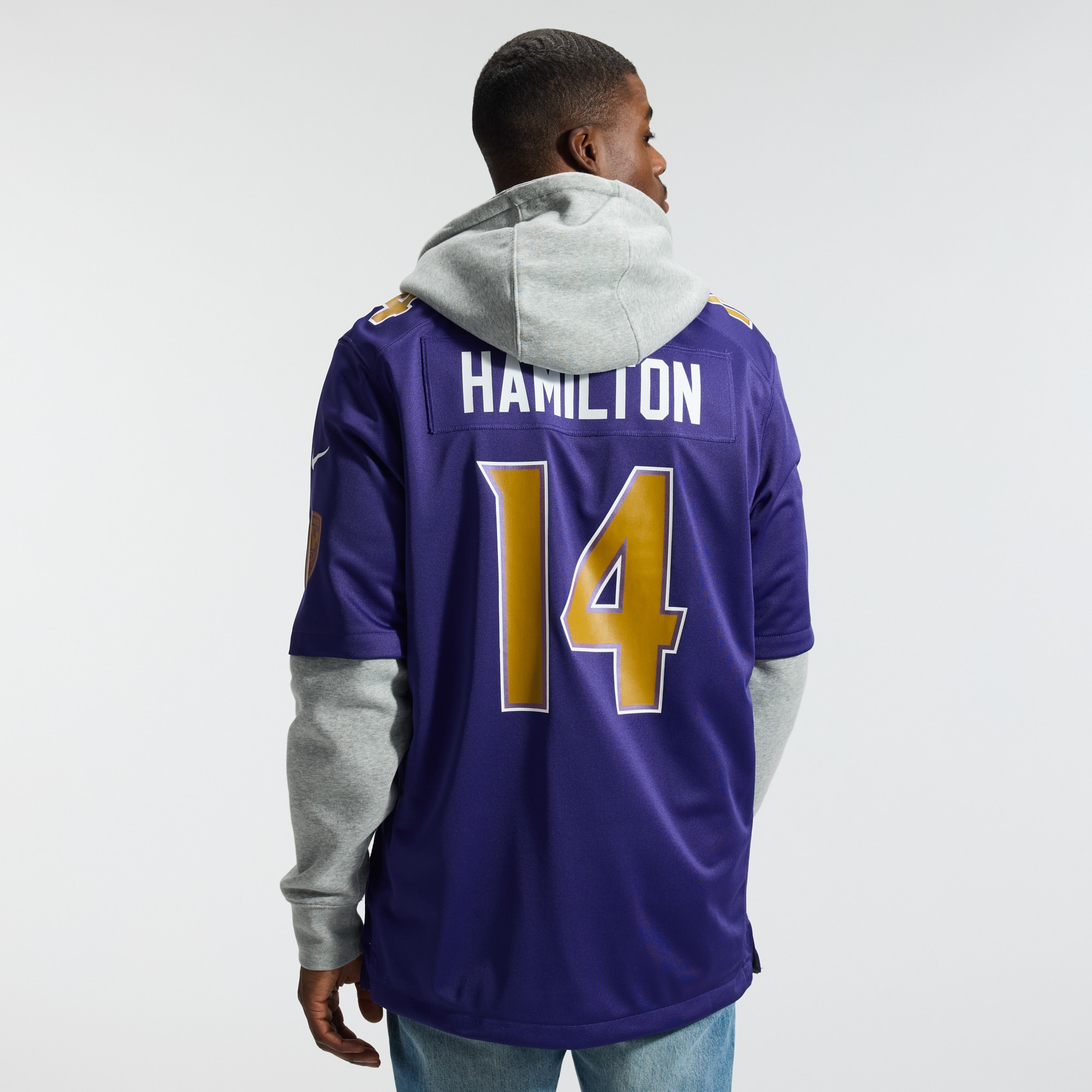 Kyle Hamilton Baltimore Ravens Alternate Game Jersey - Purple - angle 5