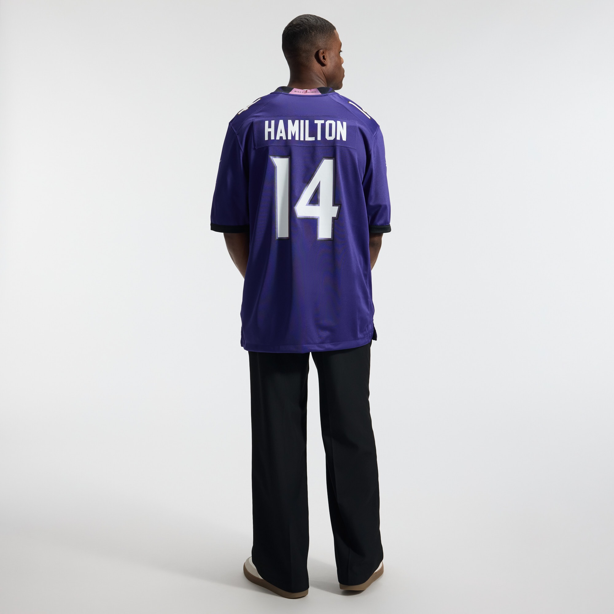 Kyle Hamilton Baltimore Ravens Team Game Jersey - Purple - angle 7