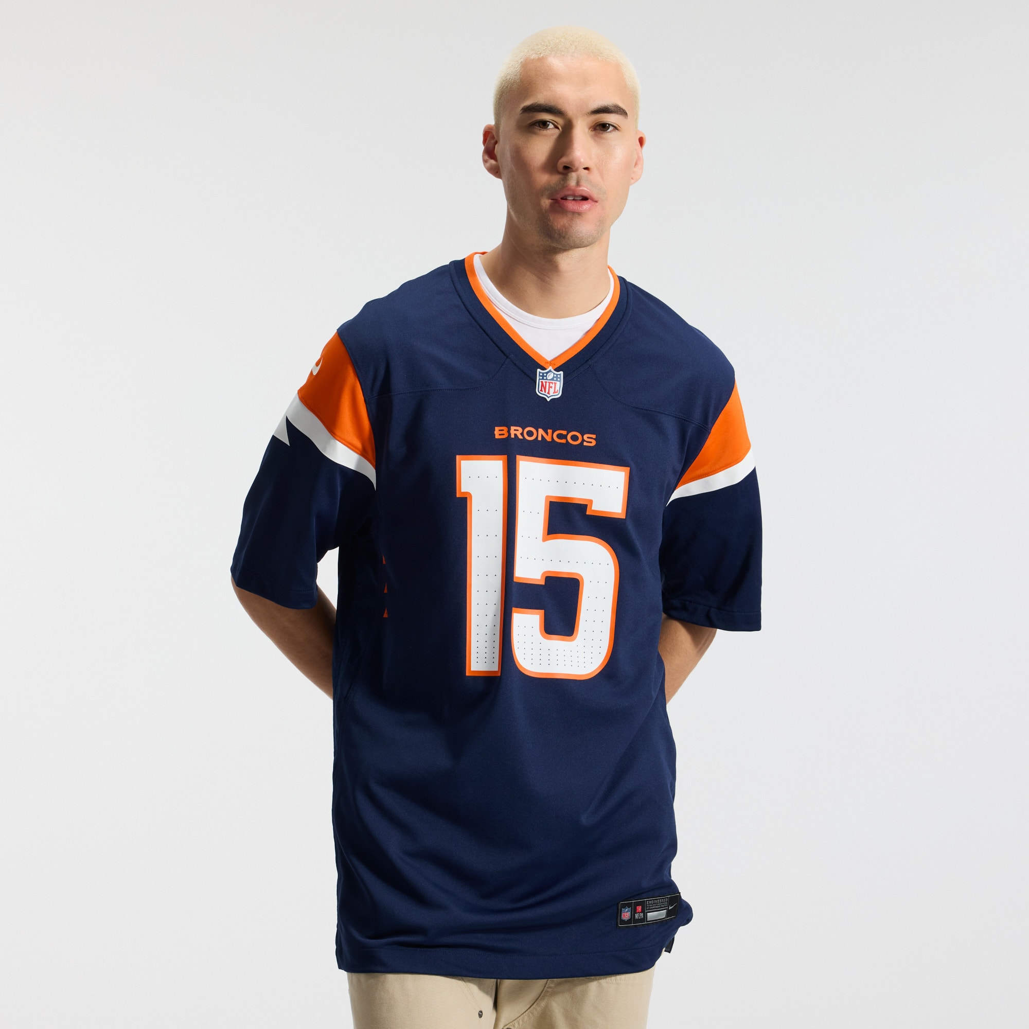 Nik Bonitto Denver Broncos Alternate Game Jersey - Navy - angle 4