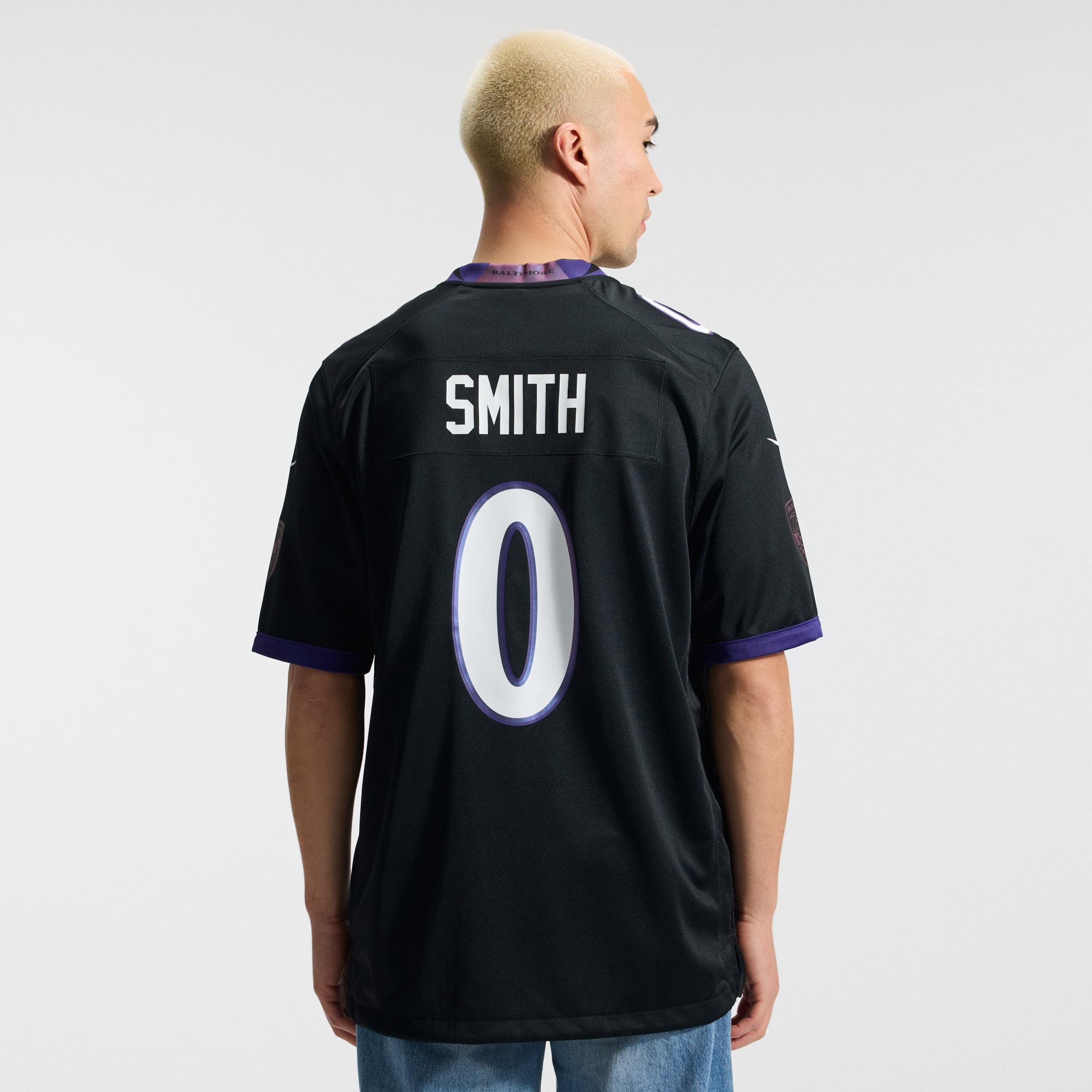 Roquan Smith Baltimore Ravens Alternate Game Jersey - Black - angle 6