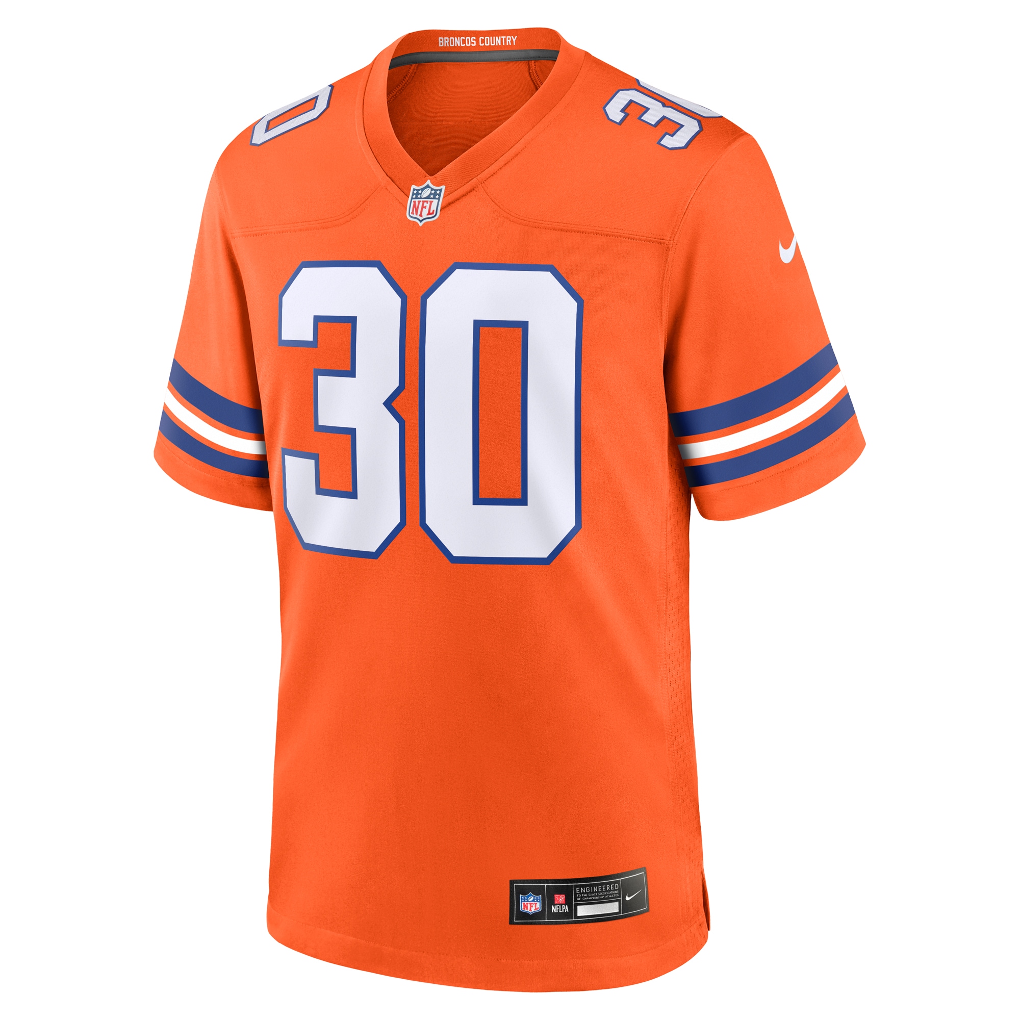 Terrell Davis Denver Broncos Retired Player Alternate Game Jersey - Orange - angle 4
