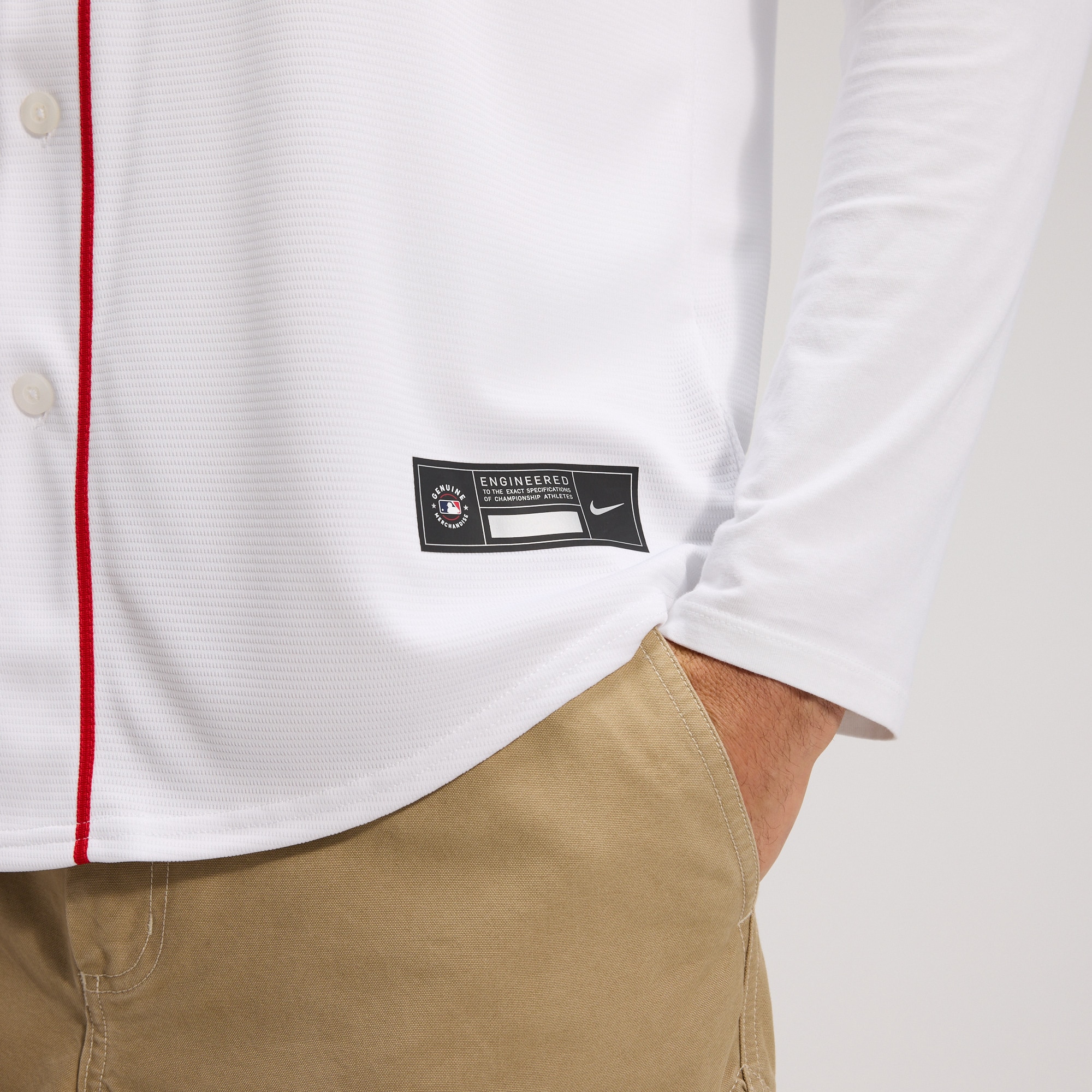 Cincinnati Reds Home Replica Team Jersey - White - angle 6