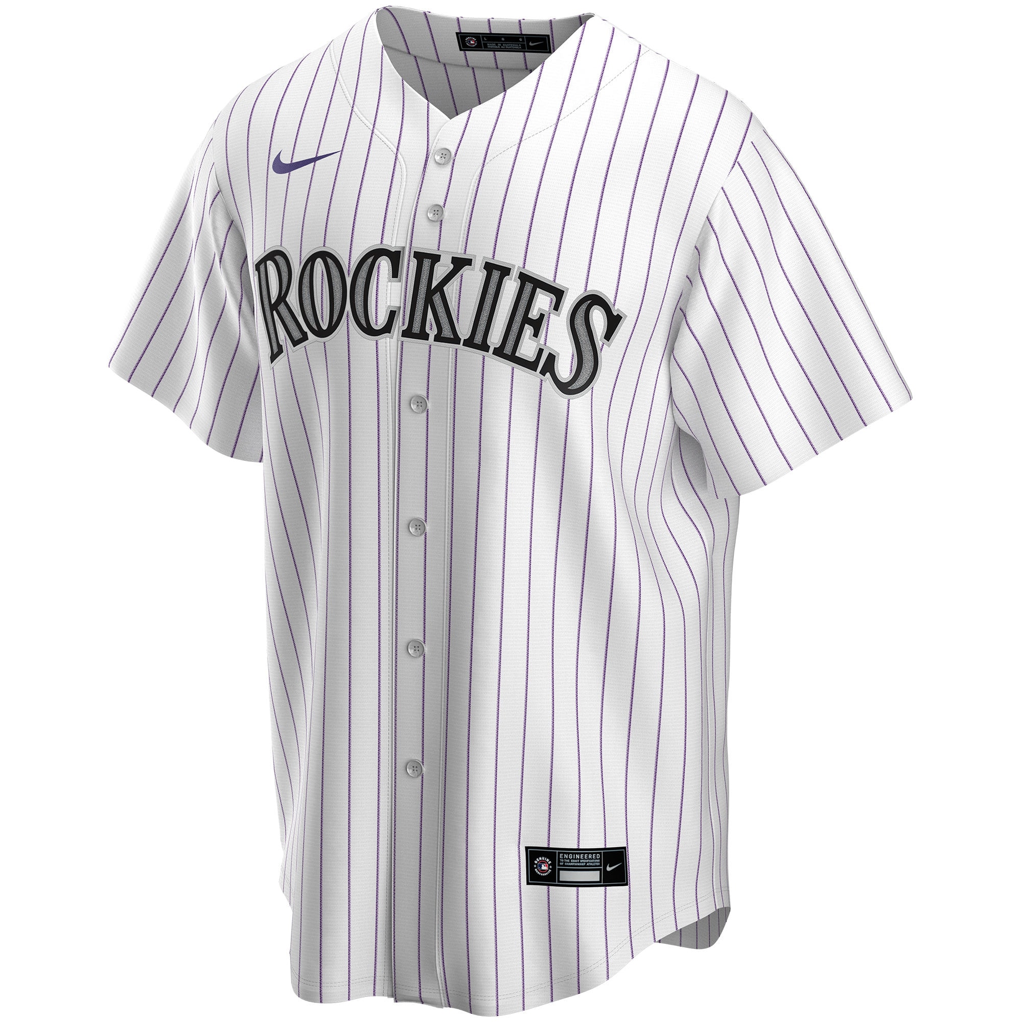 Colorado Rockies Home Replica Custom Jersey - White - angle 4