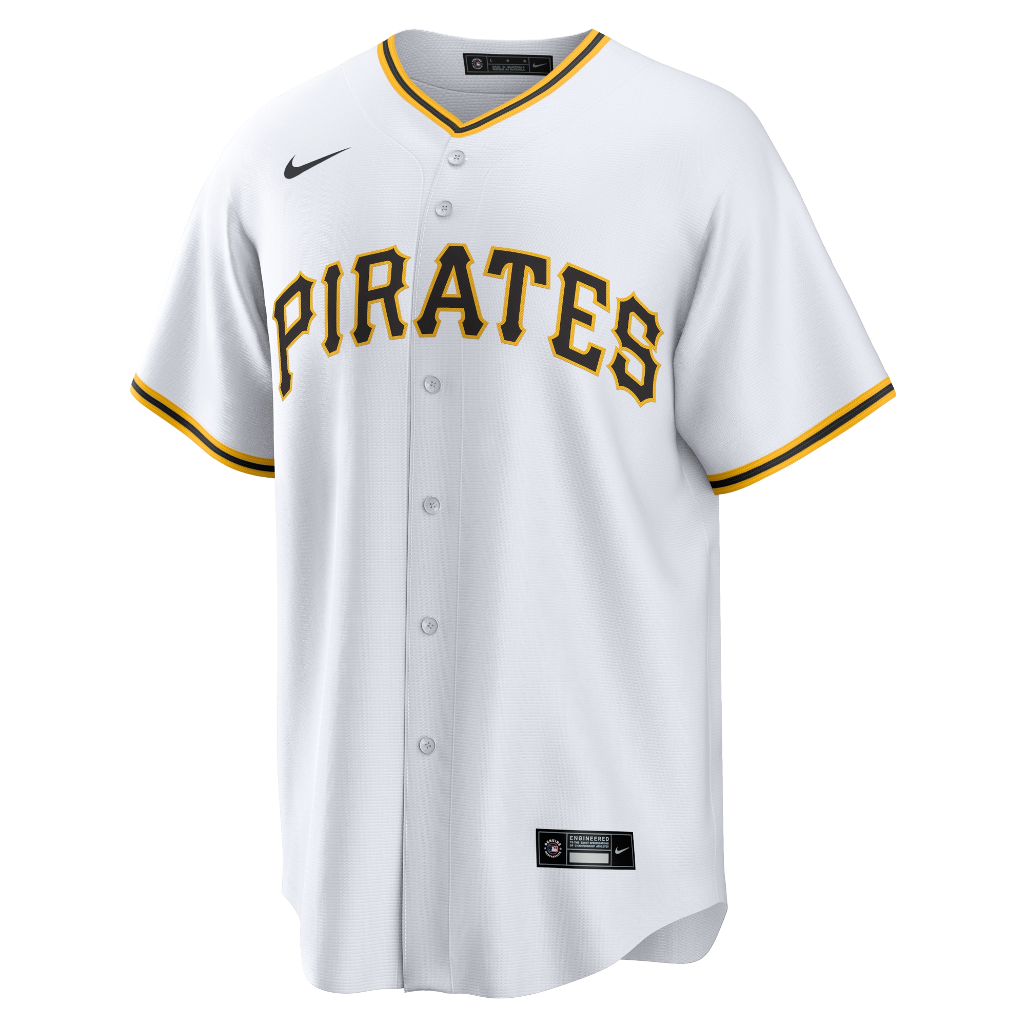 Pittsburgh Pirates Home Replica Team Jersey - White - angle 4