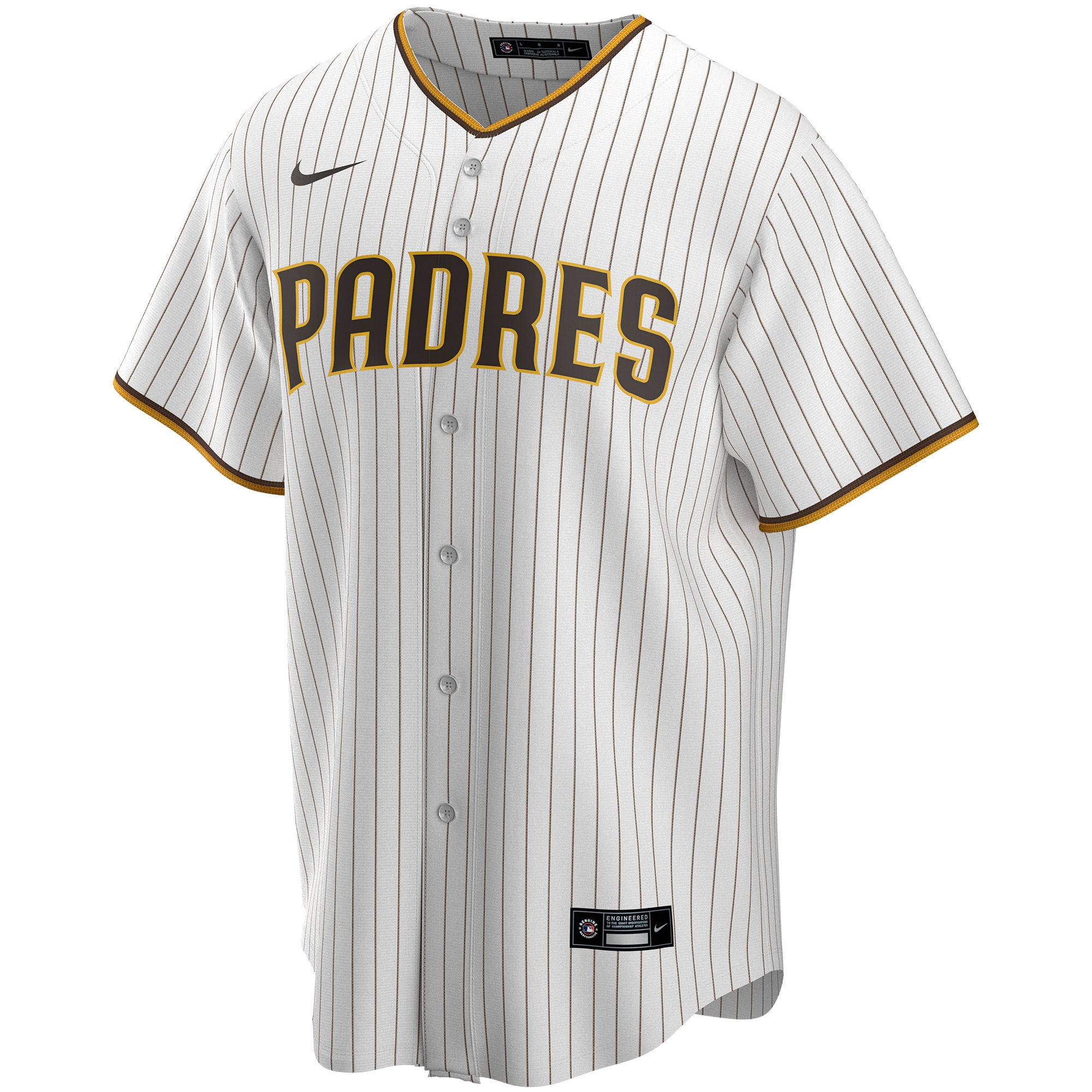 San Diego Padres Home Replica Custom Jersey - White - angle 4