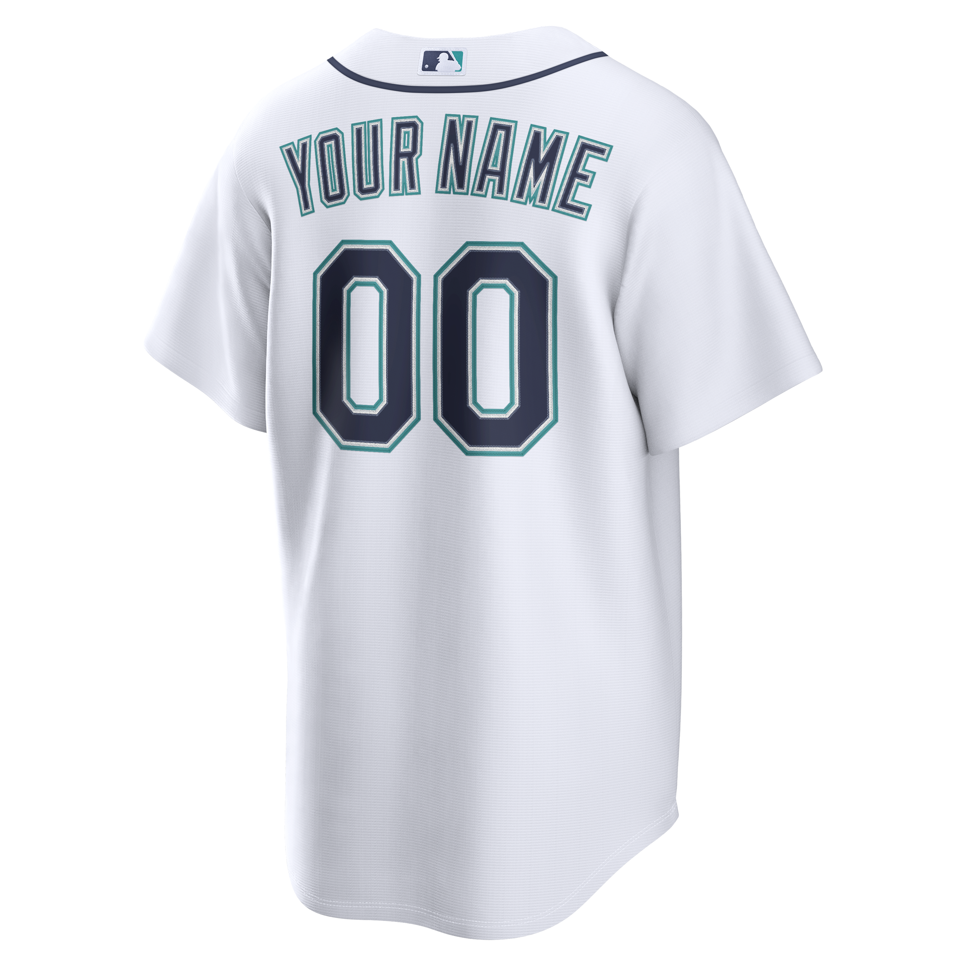 Seattle Mariners Home Replica Custom Jersey - White - angle 5