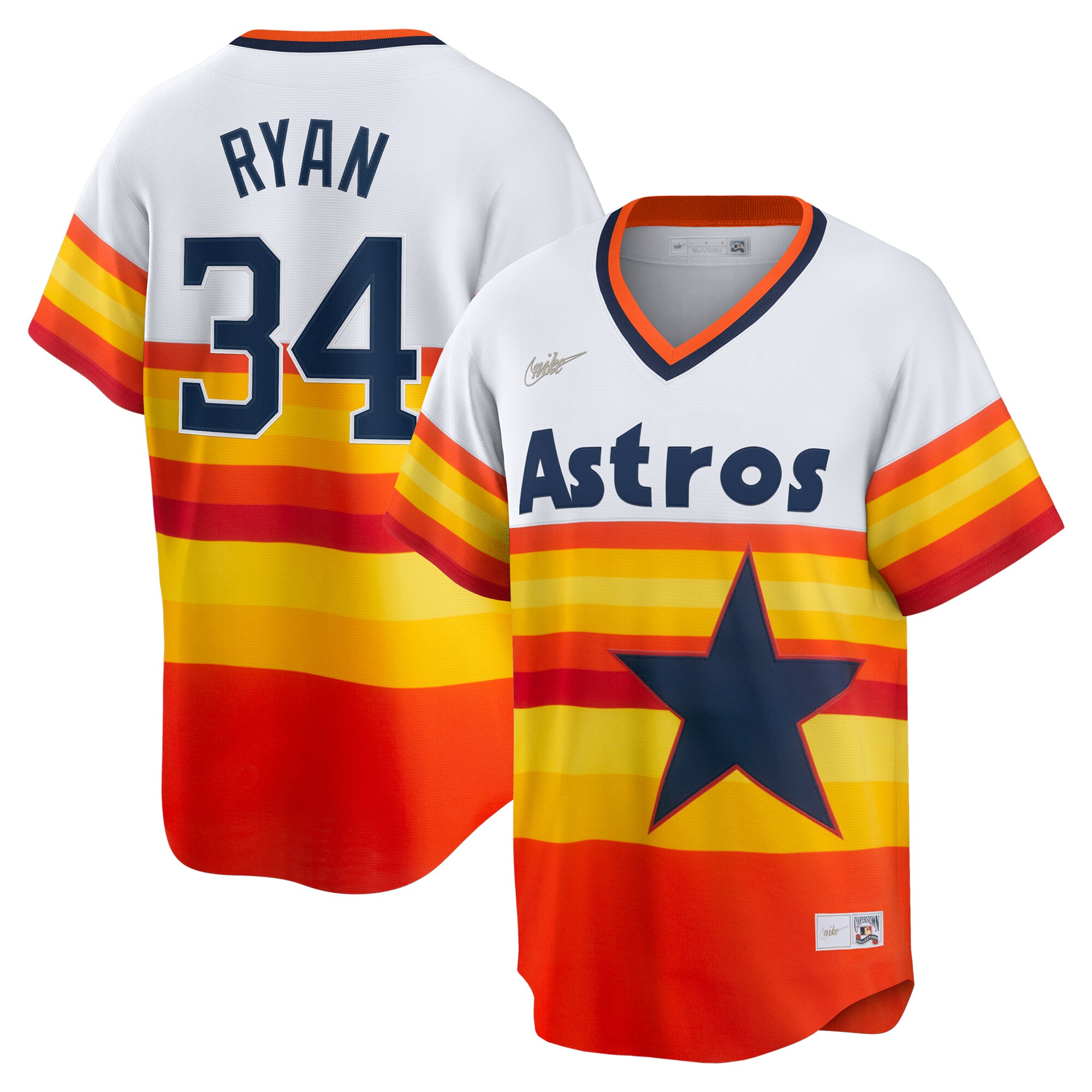 Nolan Ryan Houston Astros Home Cooperstown Collection Player Jersey - White - angle 3