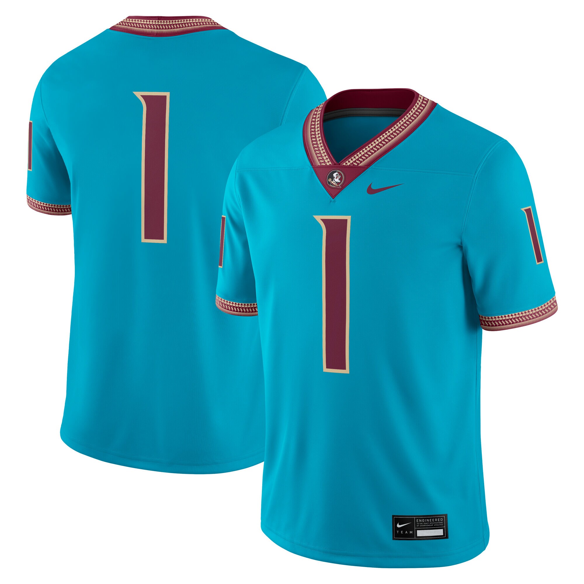 Florida State Seminoles Alternate Game Jersey - Turquoise - angle 3