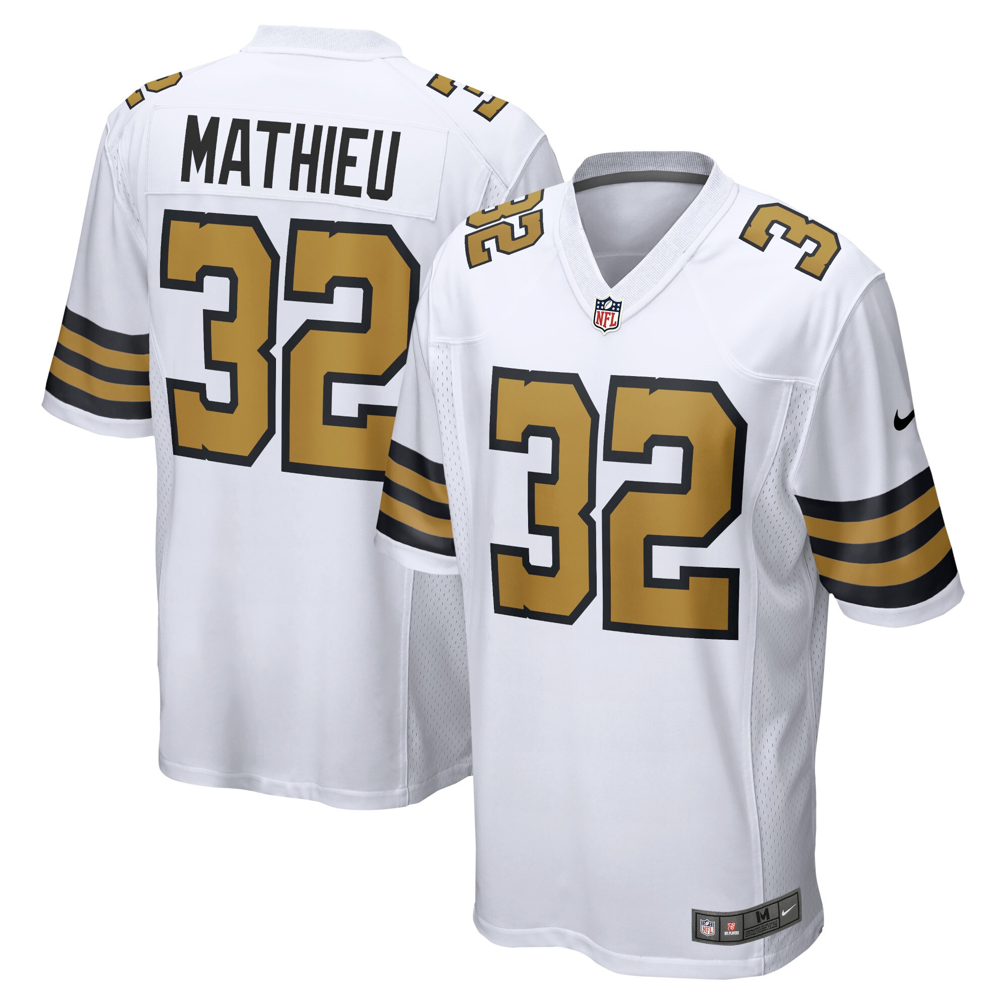 Tyrann Mathieu New Orleans Saints Alternate Game Jersey - White - angle 3