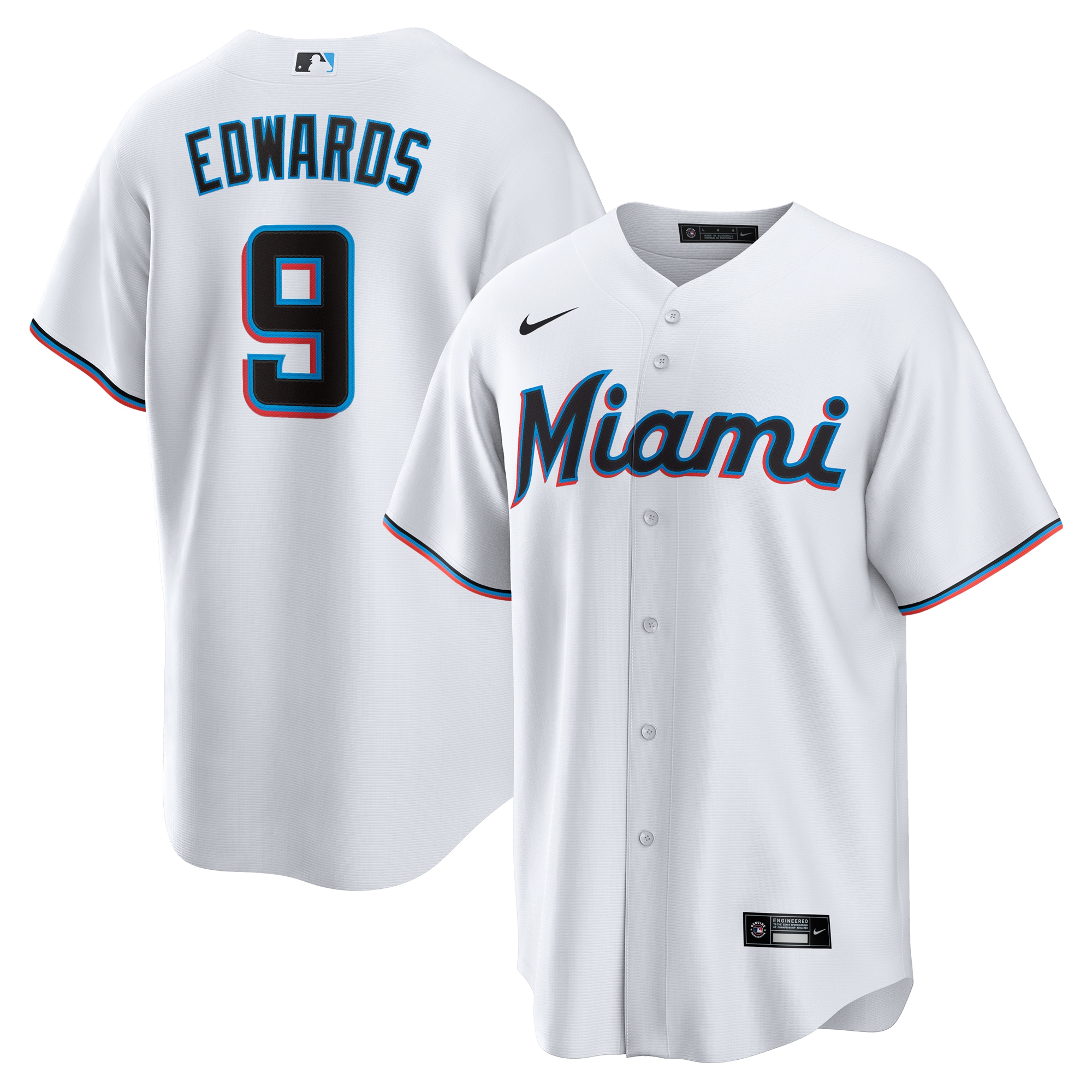 Xavier Edwards Miami Marlins Home MLB Jersey - White | FanWearStyle