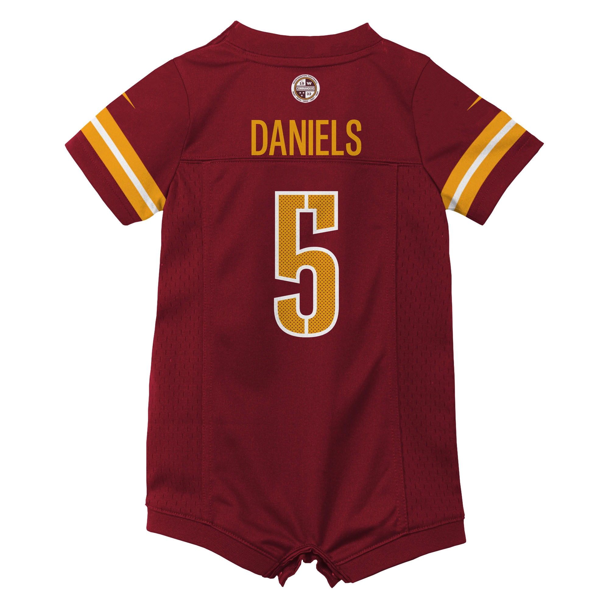 Jayden Daniels Washington Commanders Newborn Romper Game Jersey - Burgundy - angle 5
