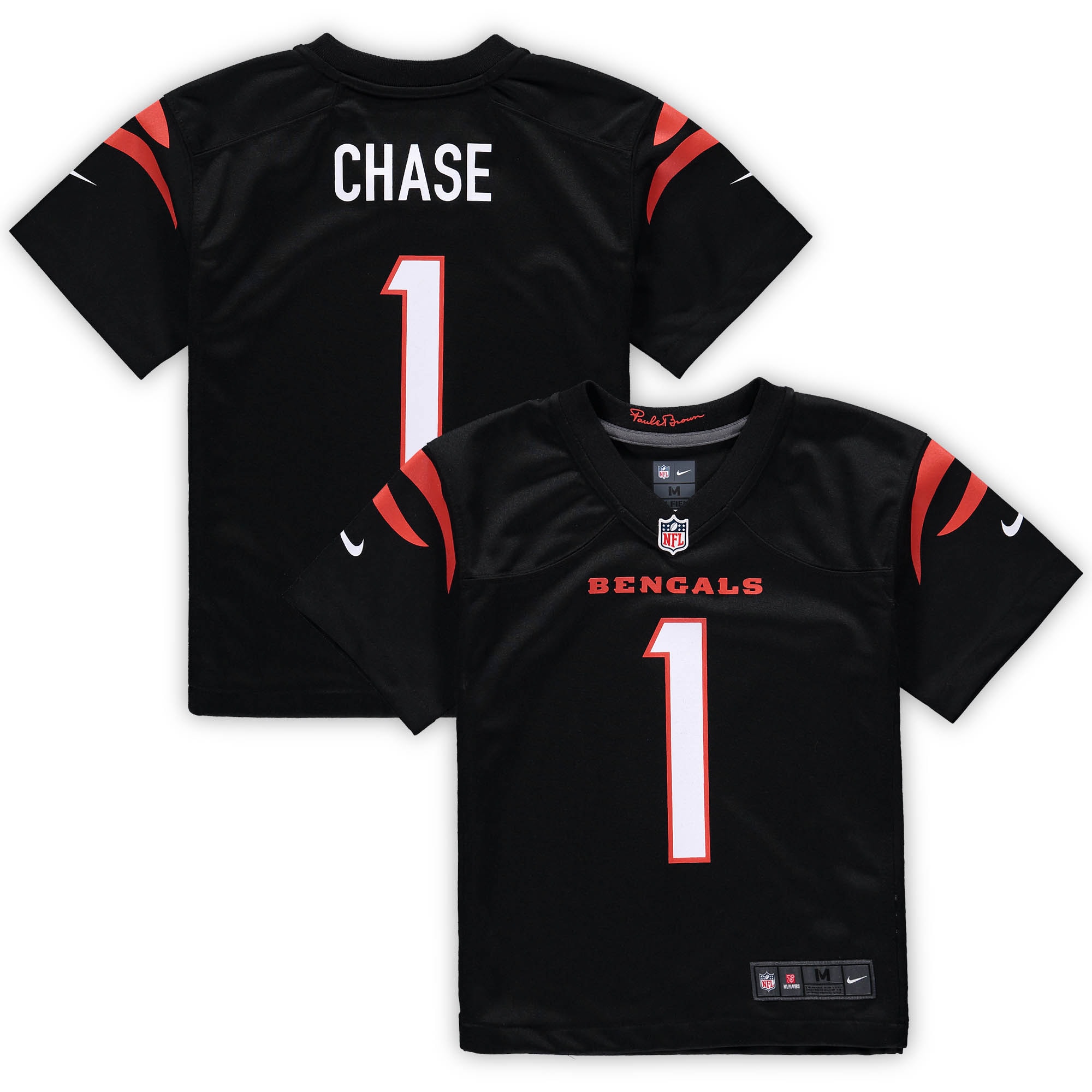 Women's Ja'Marr Chase #1 Cincinnati Bengals Preschool Game Jersey - Black | FanWearStyle