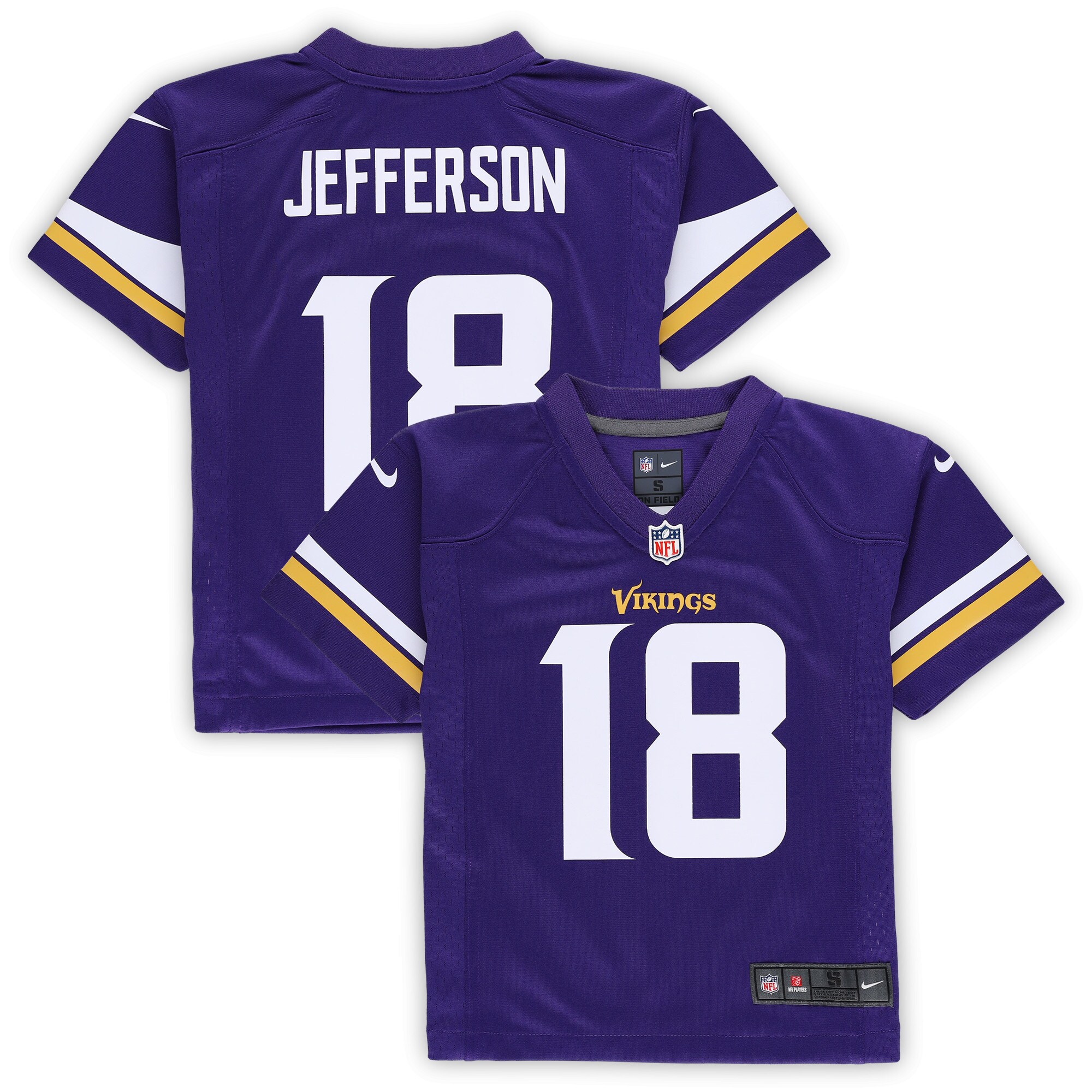 Justin Jefferson #18 Minnesota Vikings Preschool Game Jersey - Purple - angle 3