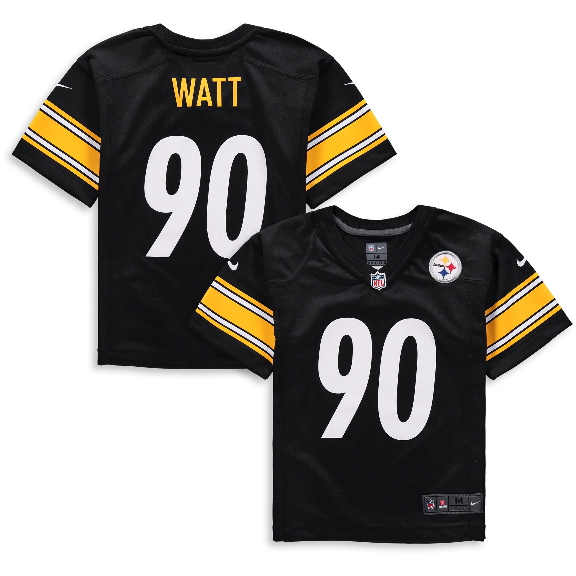 T.J. Watt #90 Pittsburgh Steelers Preschool Game Jersey - Black - angle 3