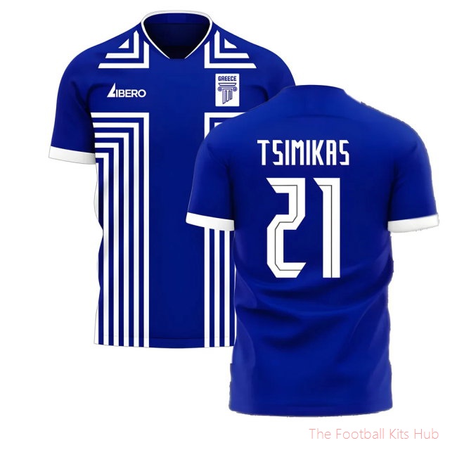 Greece 2025/26 Away Football Kit (Libero) (TSIMIKAS 21)