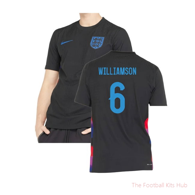 2025/26 England WEC Authentic Away Shirt (Black) - Mens (WILLIAMSON 6)