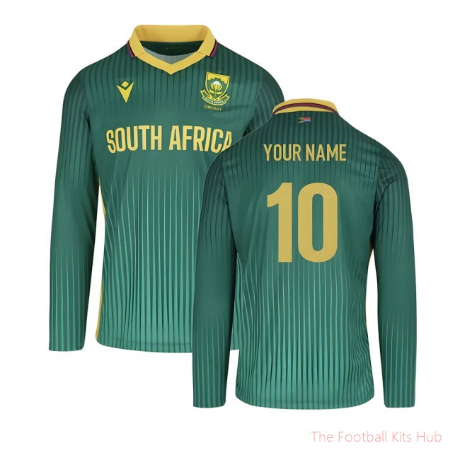 2025/26 CSA Proteas Day ODI Long Sleeve Cricket Shirt (Your Name)