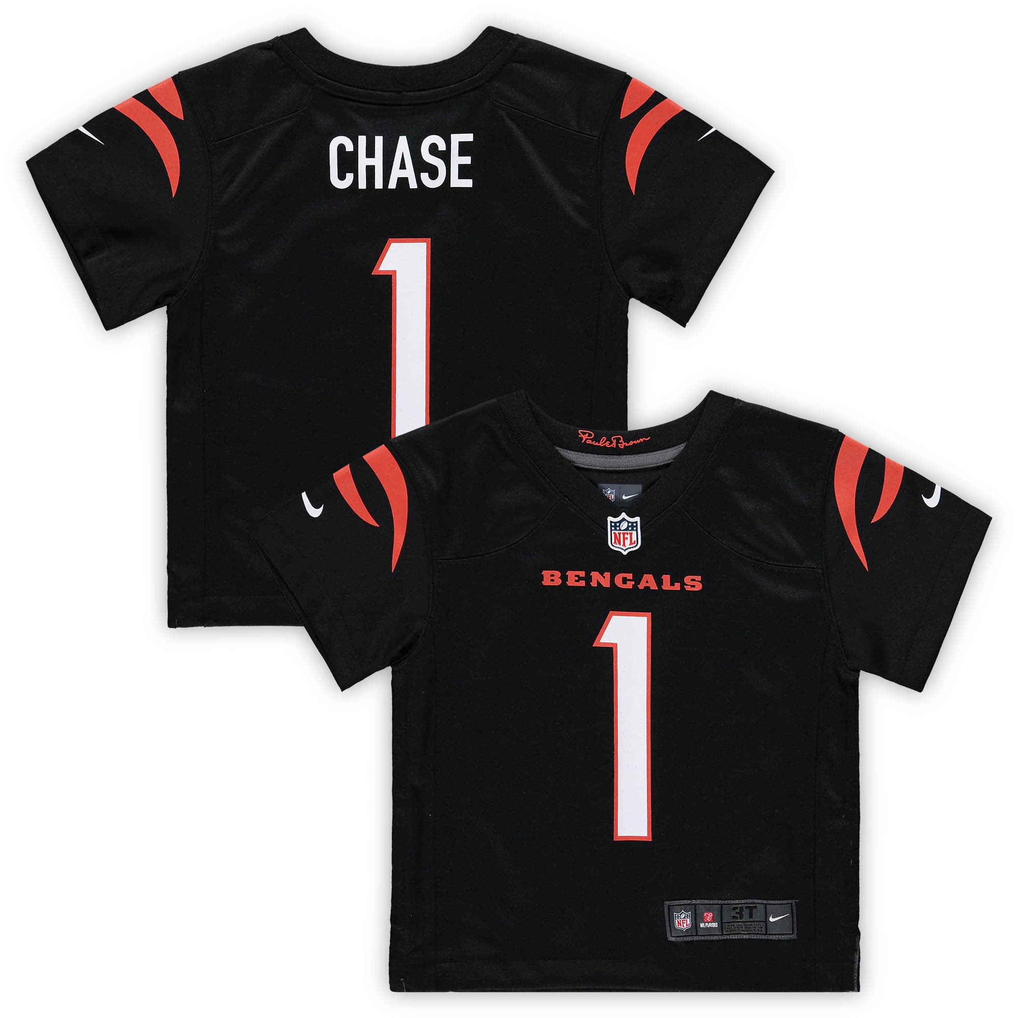 Ja'Marr Chase #1 Cincinnati Bengals NFL Jersey - Black | FanWearStyle