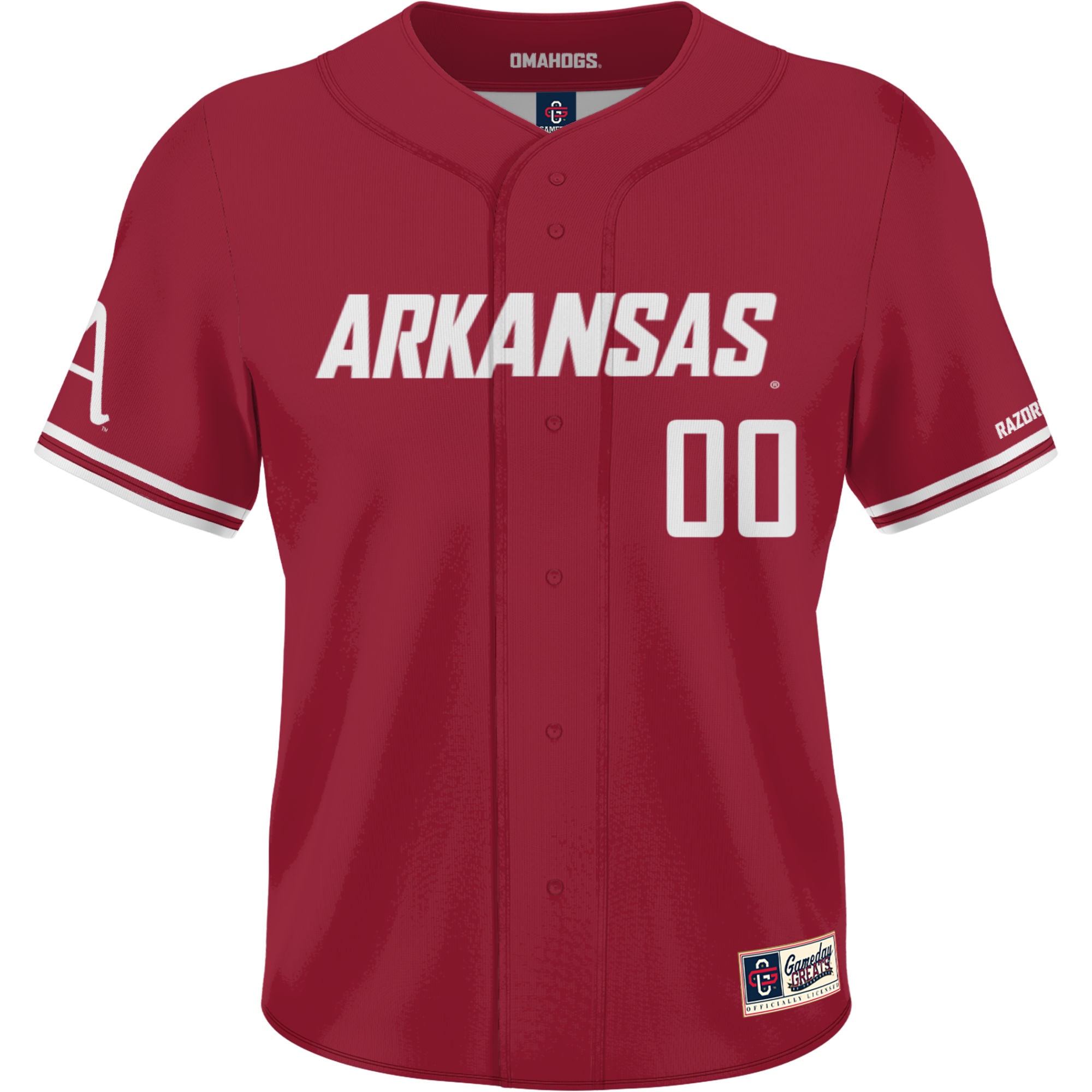 Arkansas Razorbacks GameDay Greats NIL Pick-A-Player Lightweight Baseball Jersey - Cardinal - angle 2