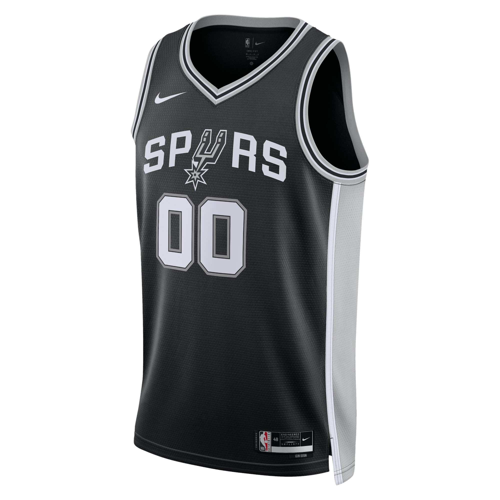 San Antonio Spurs Unisex Swingman Custom Jersey Black - Icon Edition - angle 4