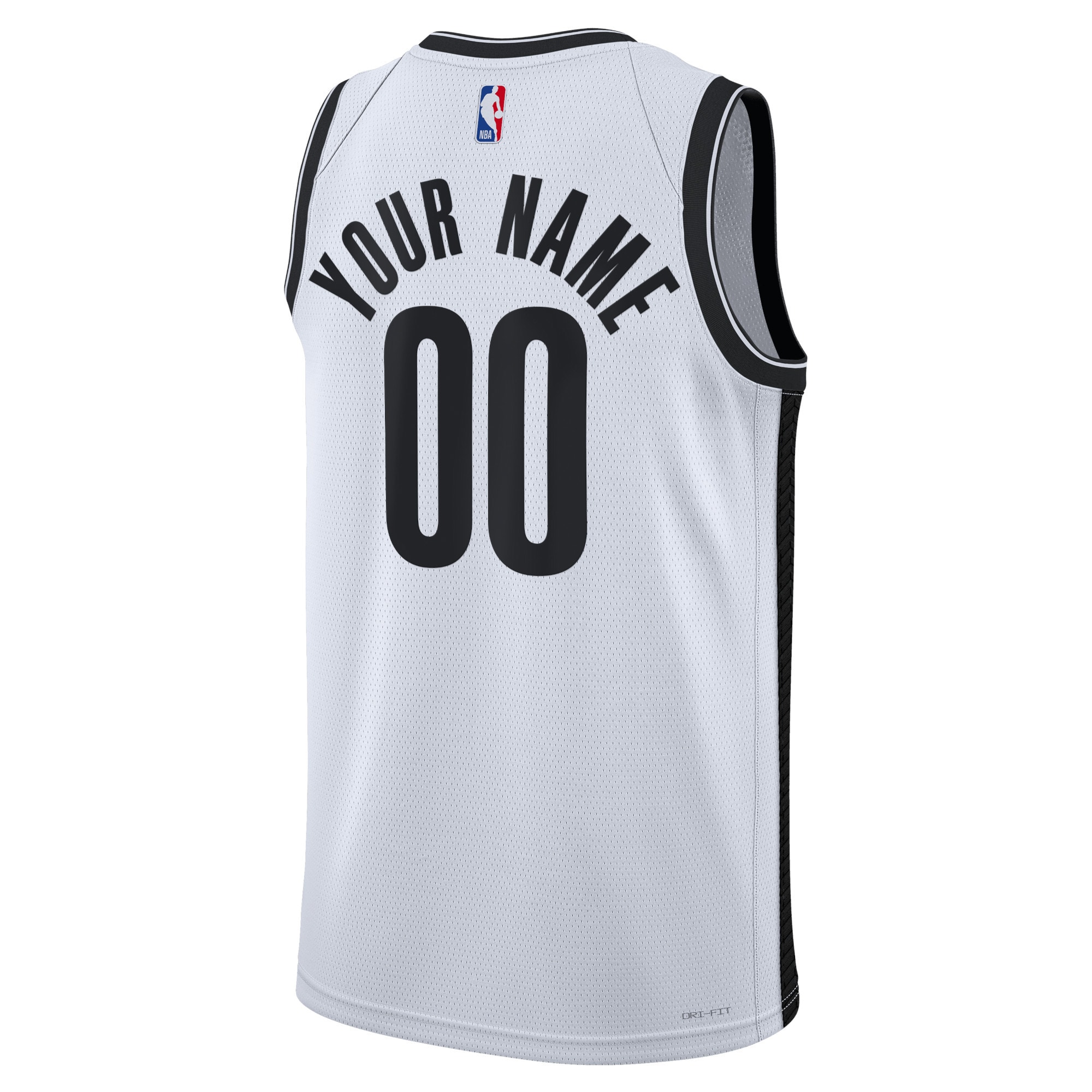Brooklyn Nets Unisex Swingman Custom Jersey White - Association Edition - angle 5