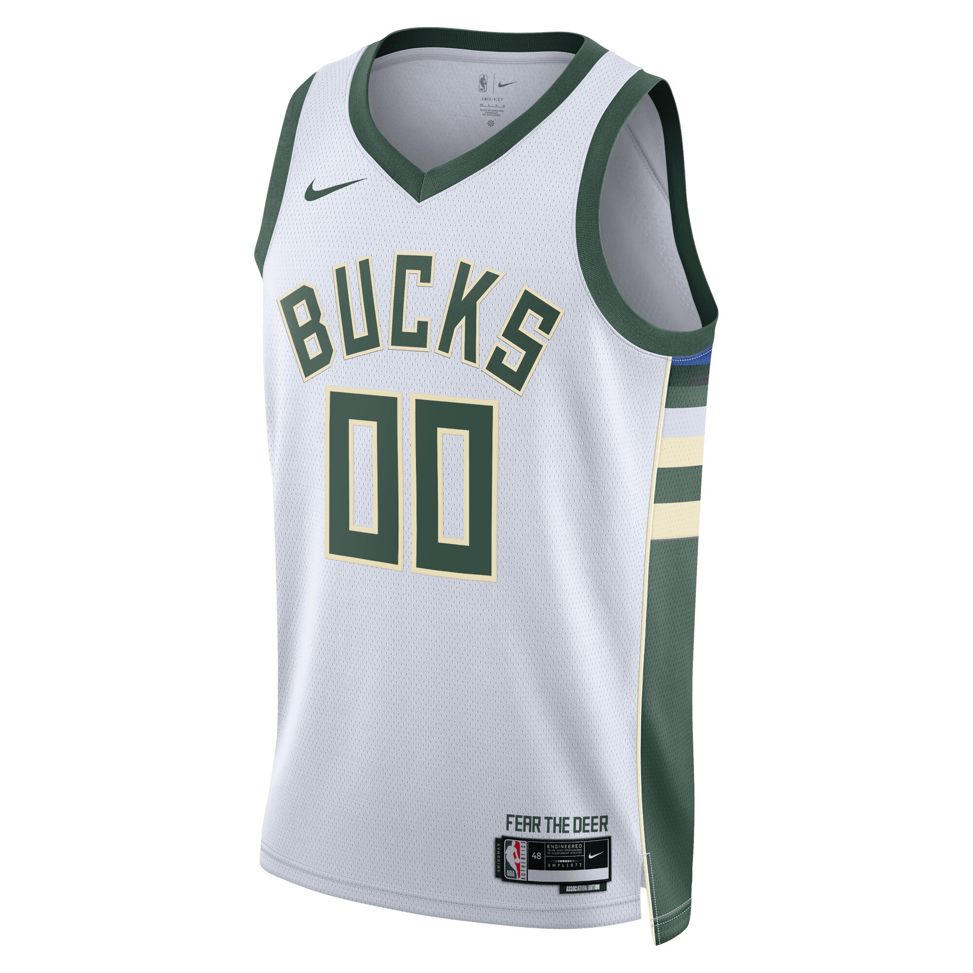 Milwaukee Bucks Unisex Swingman Custom Jersey White - Association Edition - angle 4