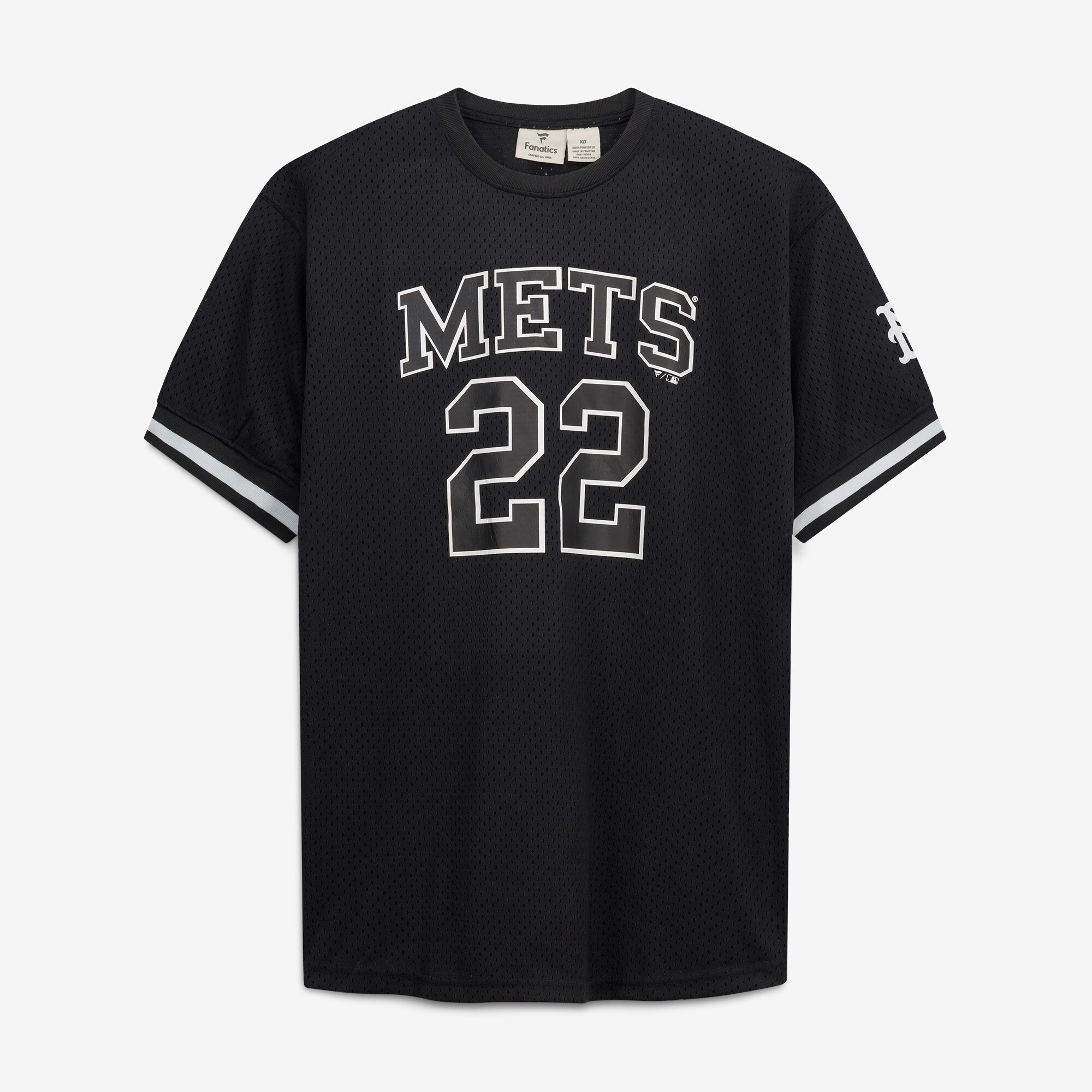 Juan Soto #22 New York Mets Big & Tall Heavyweight Mesh Jersey - Black/White - angle 2