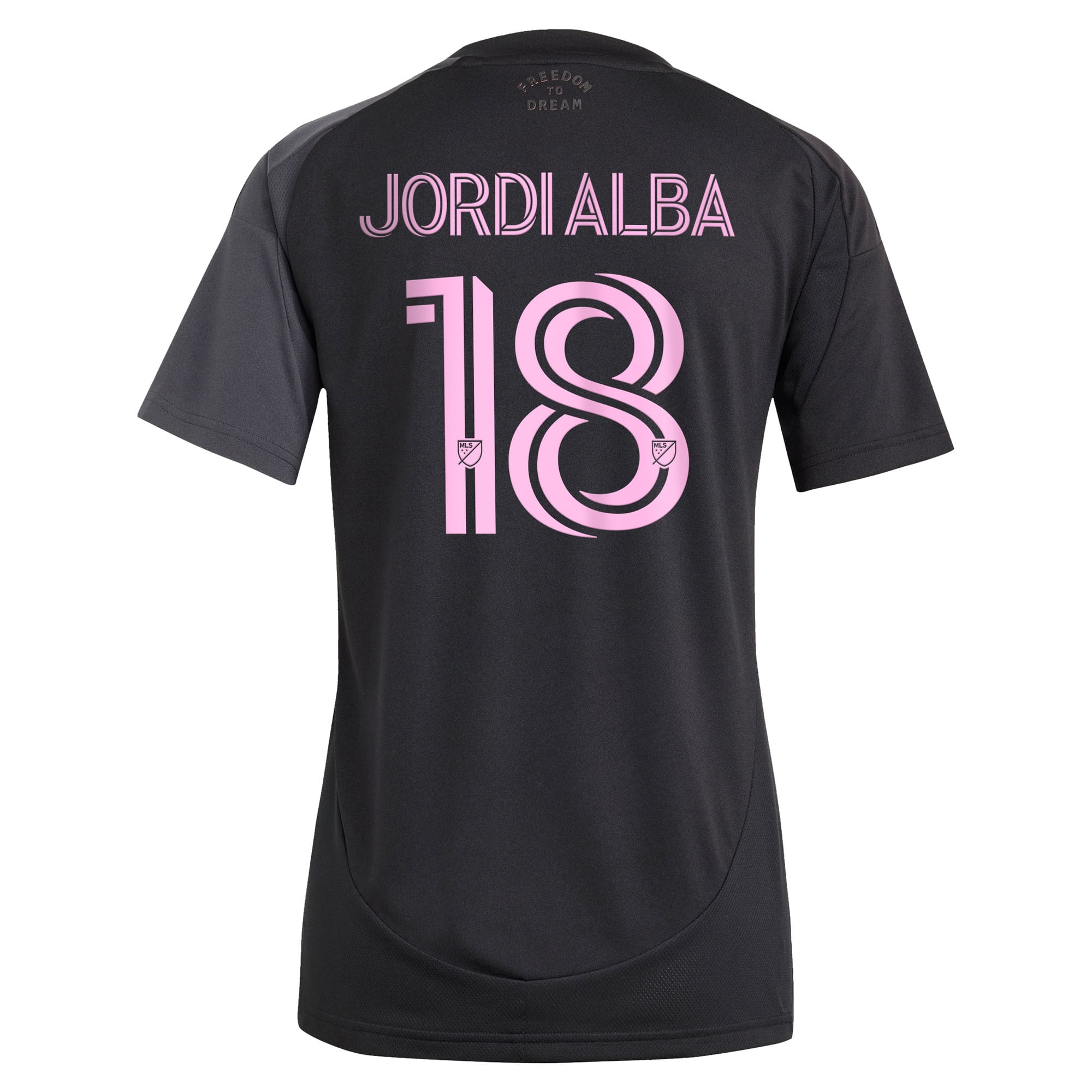 Jordi Alba Ramos Inter Miami CF Women's 2025 The Fortitude Kit Replica Player Jersey - Black - angle 4
