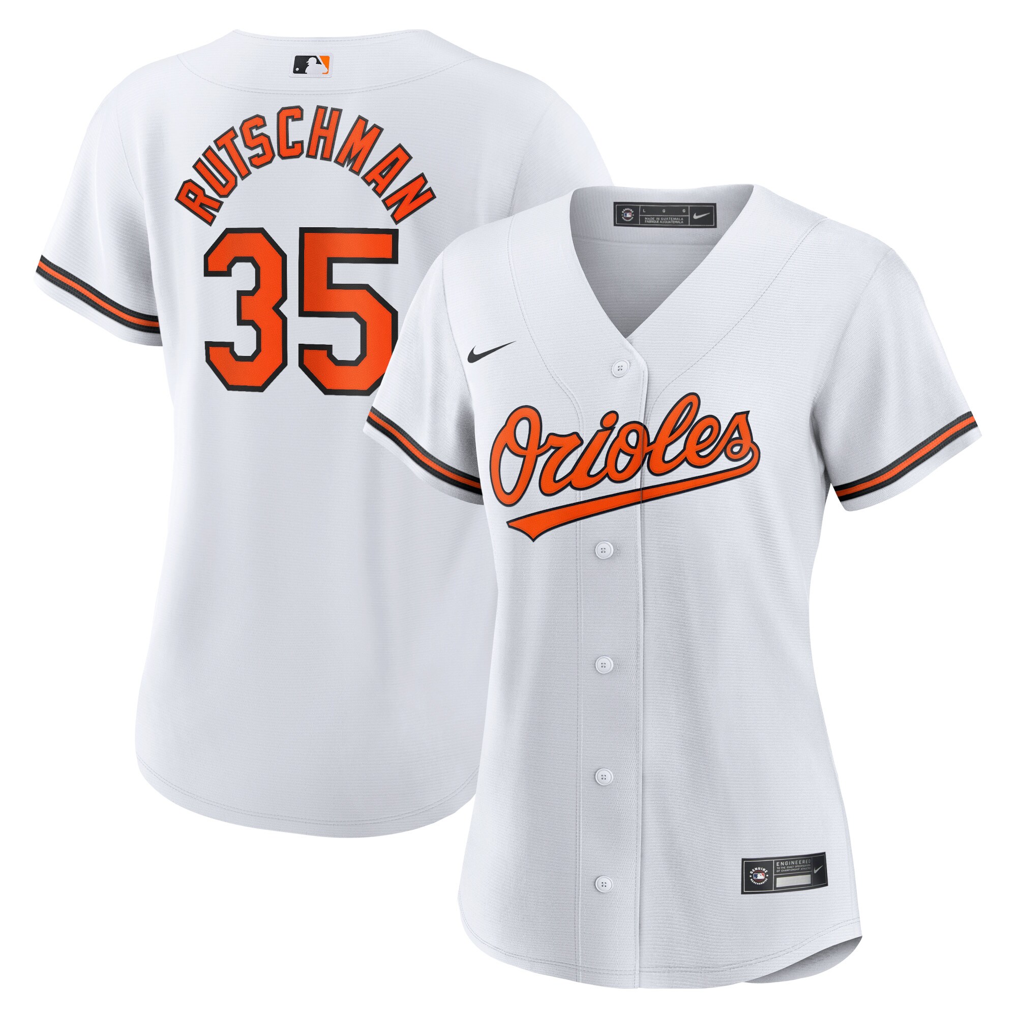 Adley Rutschman Baltimore Orioles Women's Home Replica Player Jersey - White - angle 2