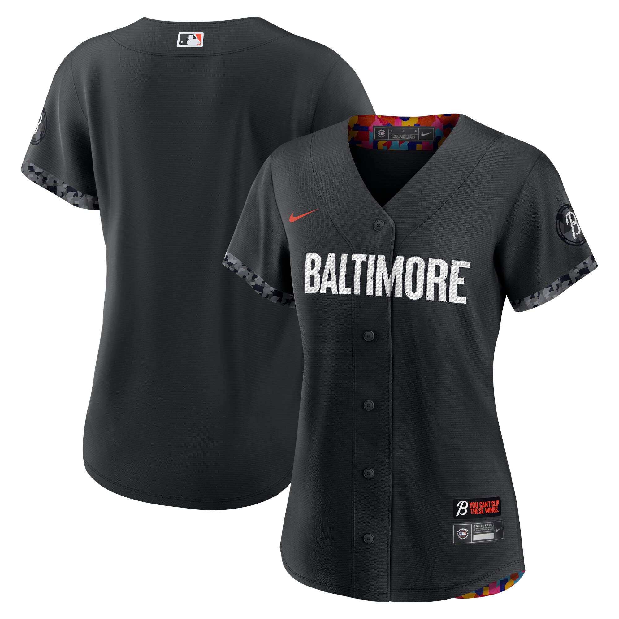Baltimore Orioles Women's City Connect Replica Jersey - Black - angle 2