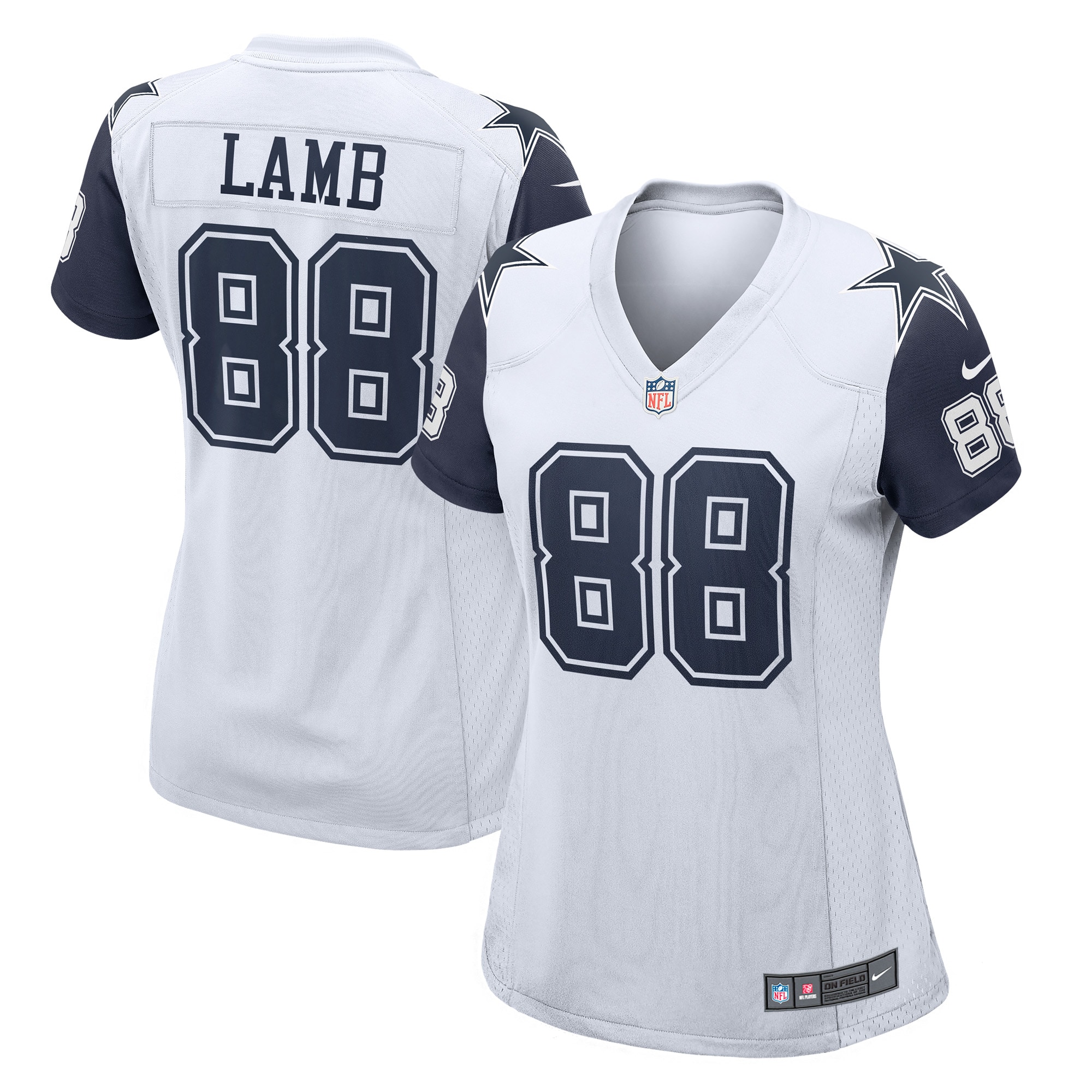 Youth CeeDee Lamb Dallas Cowboys Women's 2nd Alternate Game Jersey - White | FanWearStyle