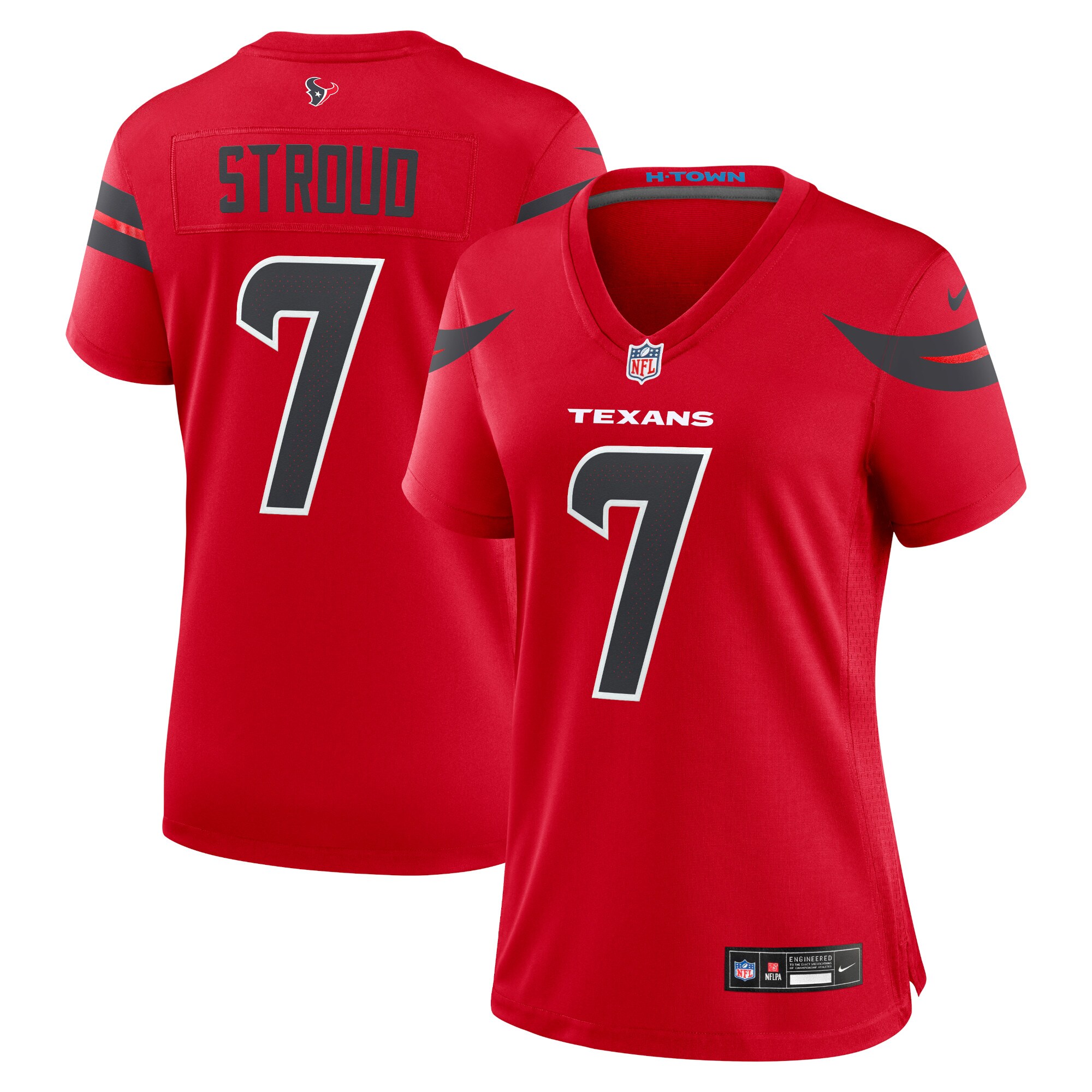 Youth C.J. Stroud #7 Houston Texans Women's Alternate Game Jersey - Red | FanWearStyle