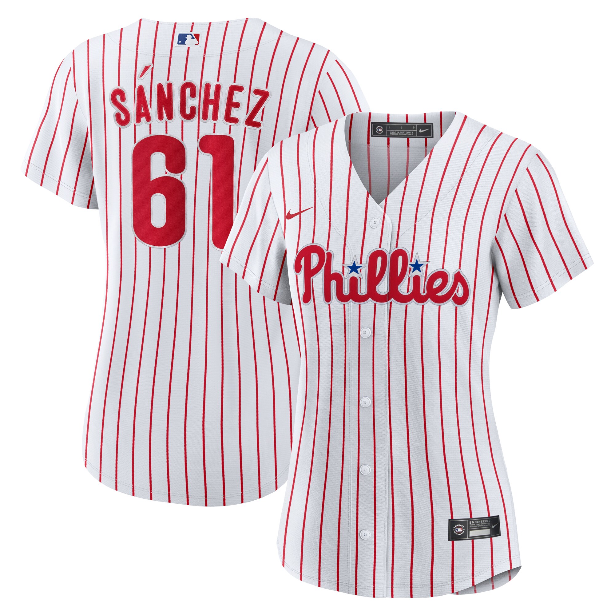 Cristopher Sanchez Philadelphia Phillies Women's Home Replica Jersey - White - angle 2