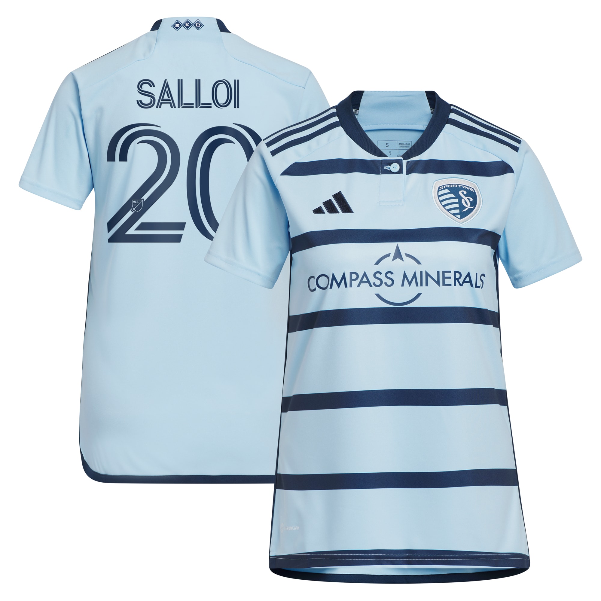 Youth Daniel Salloi Sporting Kansas City Women's 2023 Hoops 4.0 Replica Player Jersey - Light Blue | FanWearStyle