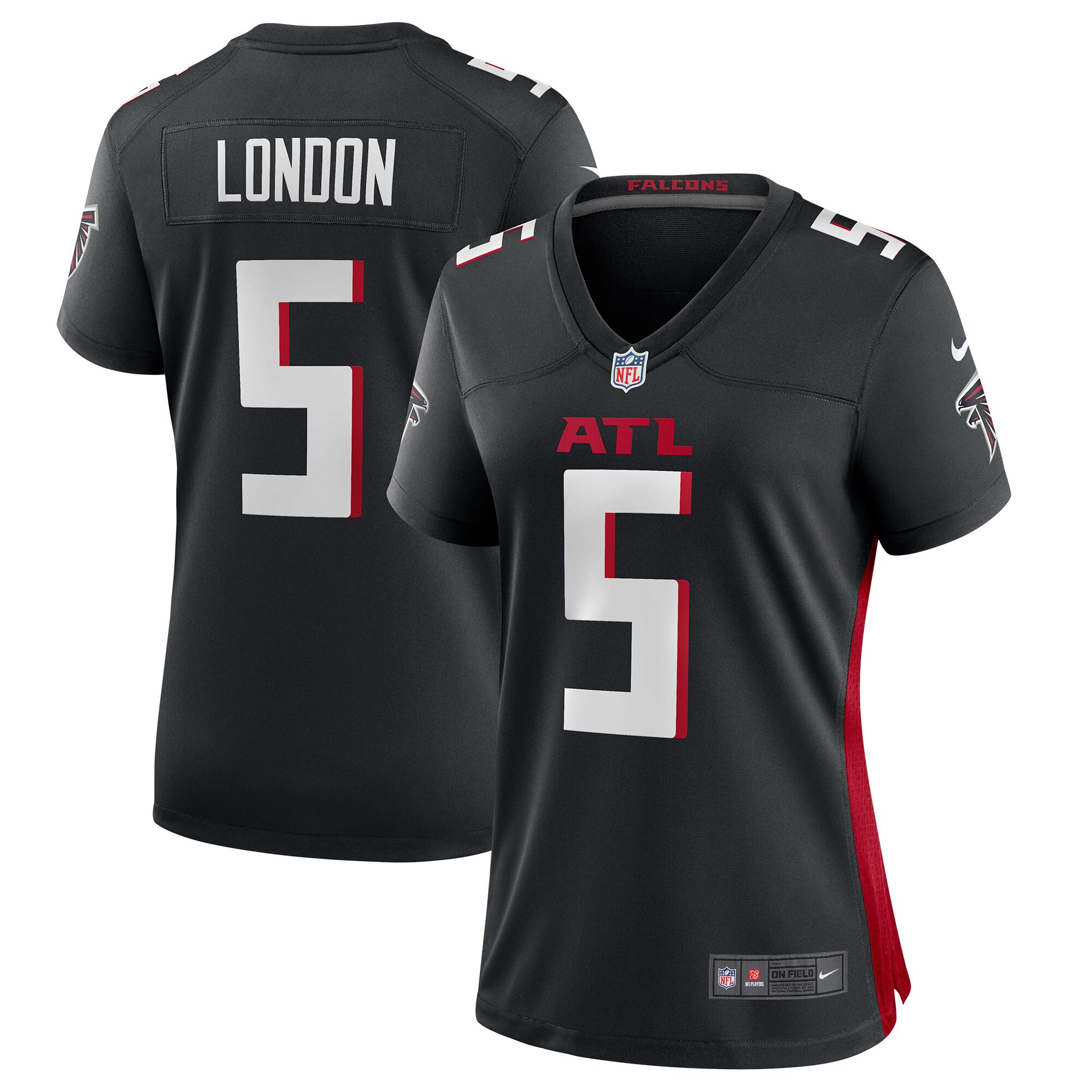 Drake London Atlanta Falcons Women's Player Game Jersey - Black - angle 2