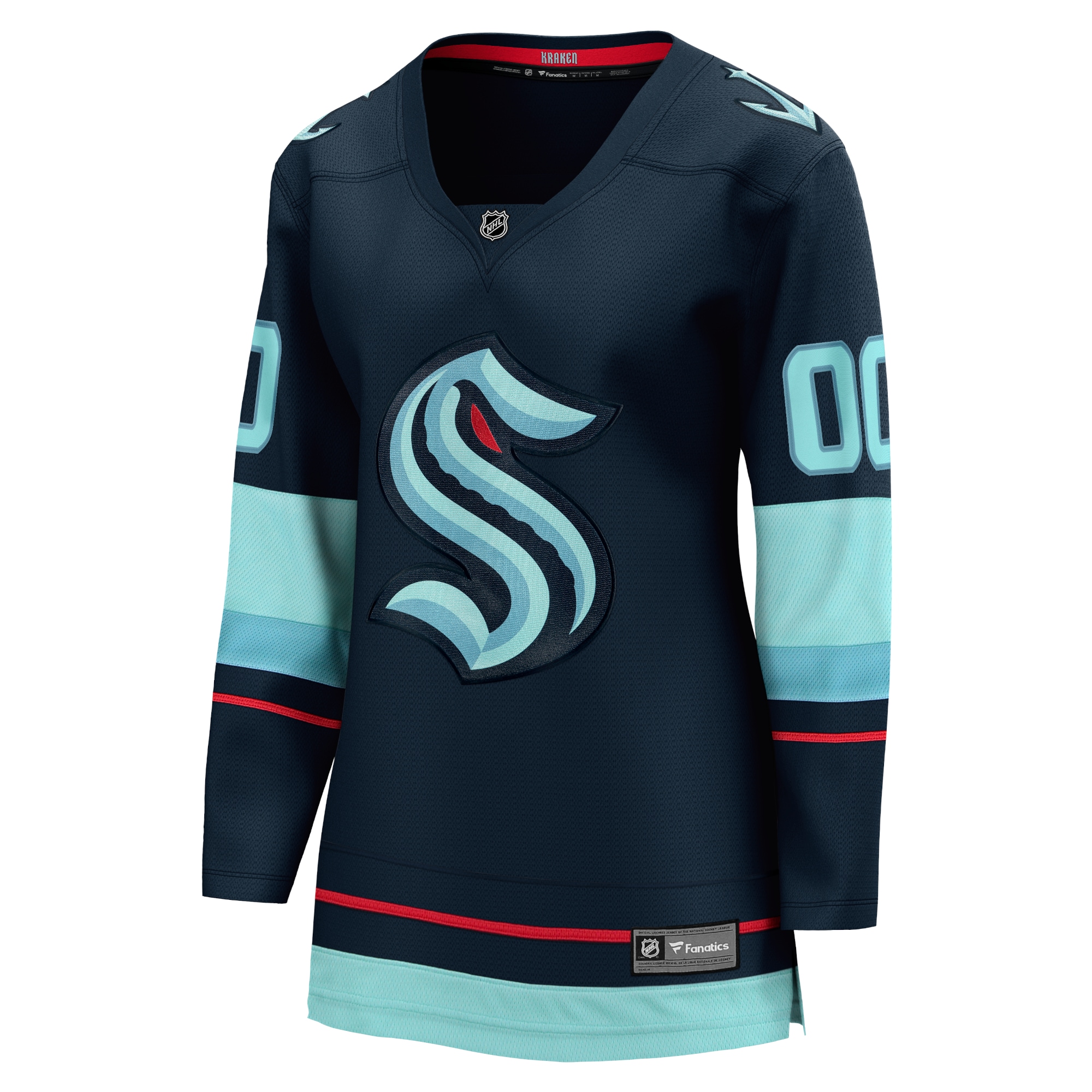 Seattle Kraken Women's Home Breakaway Custom Jersey - Deep Sea Blue - angle 2