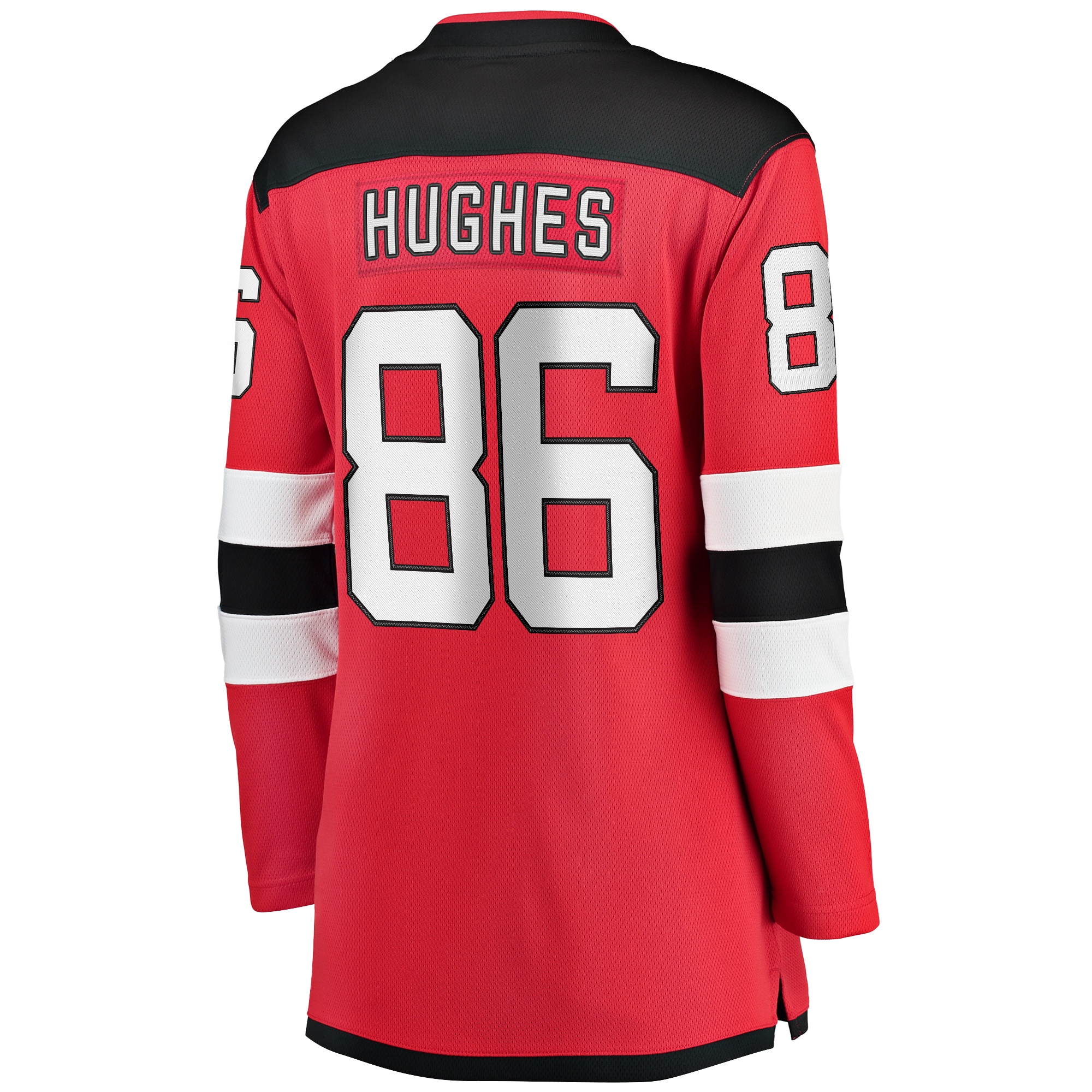 Jack Hughes New Jersey Devils Women's Home Breakaway Jersey - Red - angle 3