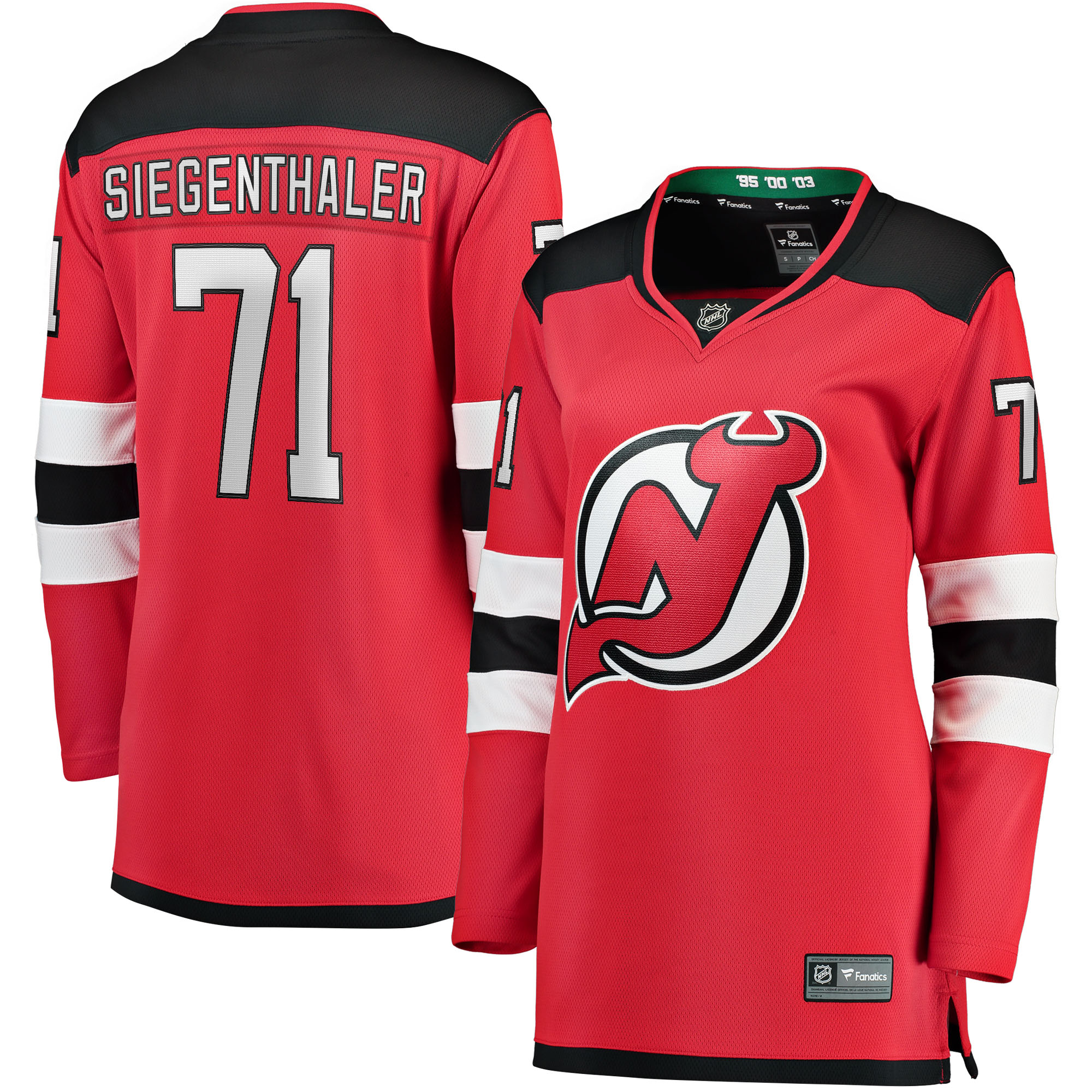 Jonas Siegenthaler New Jersey Devils Home NHL Jersey - Red | FanWearStyle