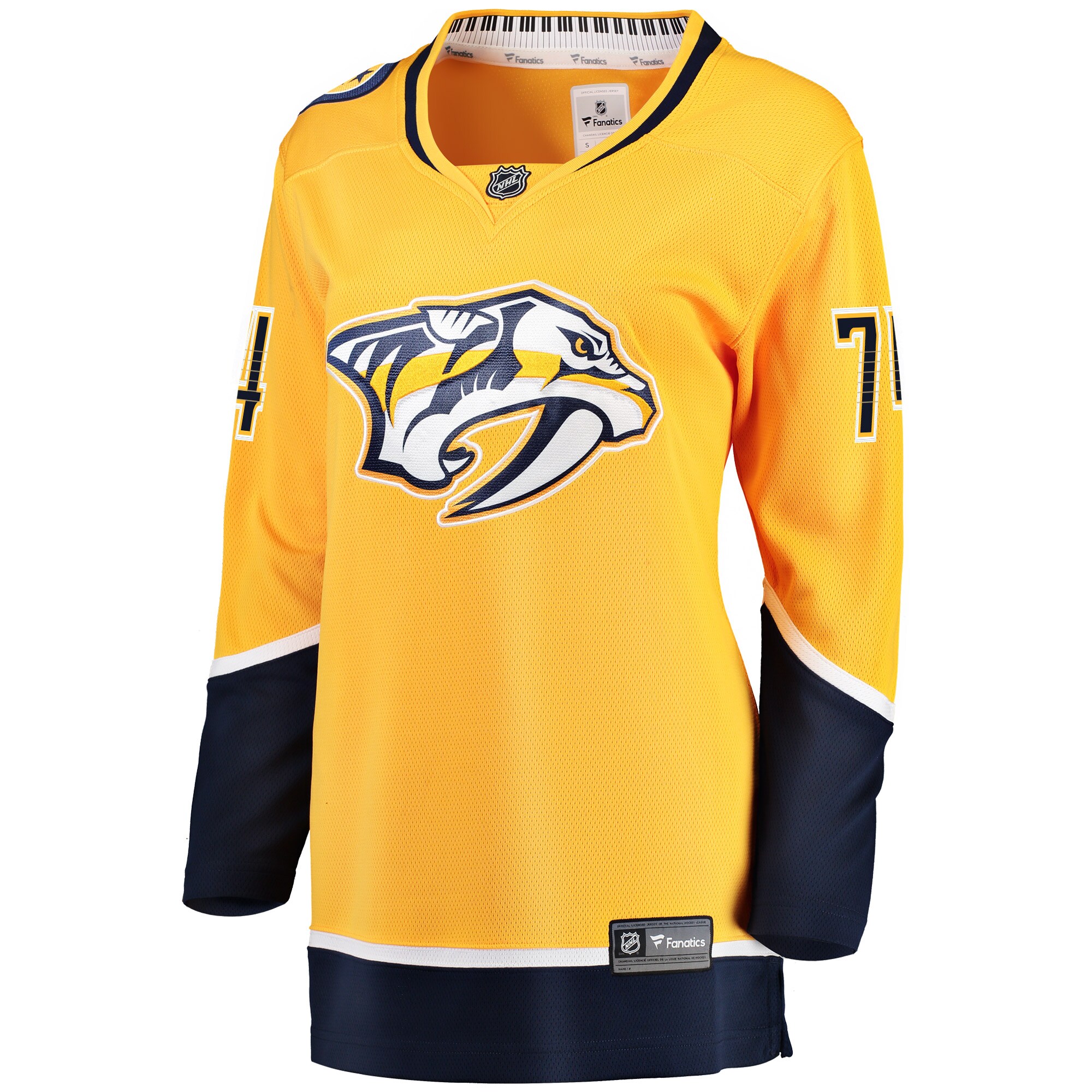 Juuse Saros Nashville Predators Women's Breakaway Player Jersey - Gold - angle 3