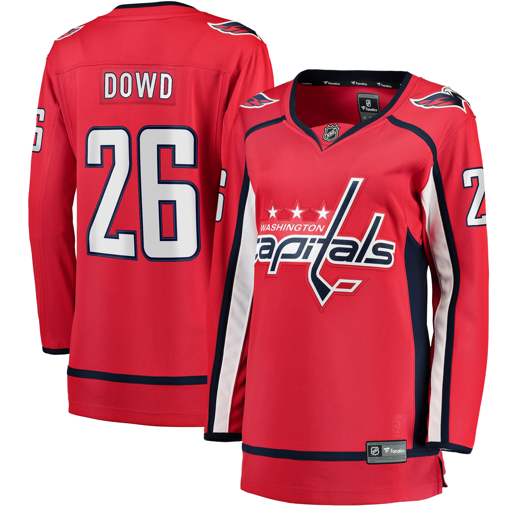Nic Dowd Washington Capitals Home NHL Jersey - Red | FanWearStyle