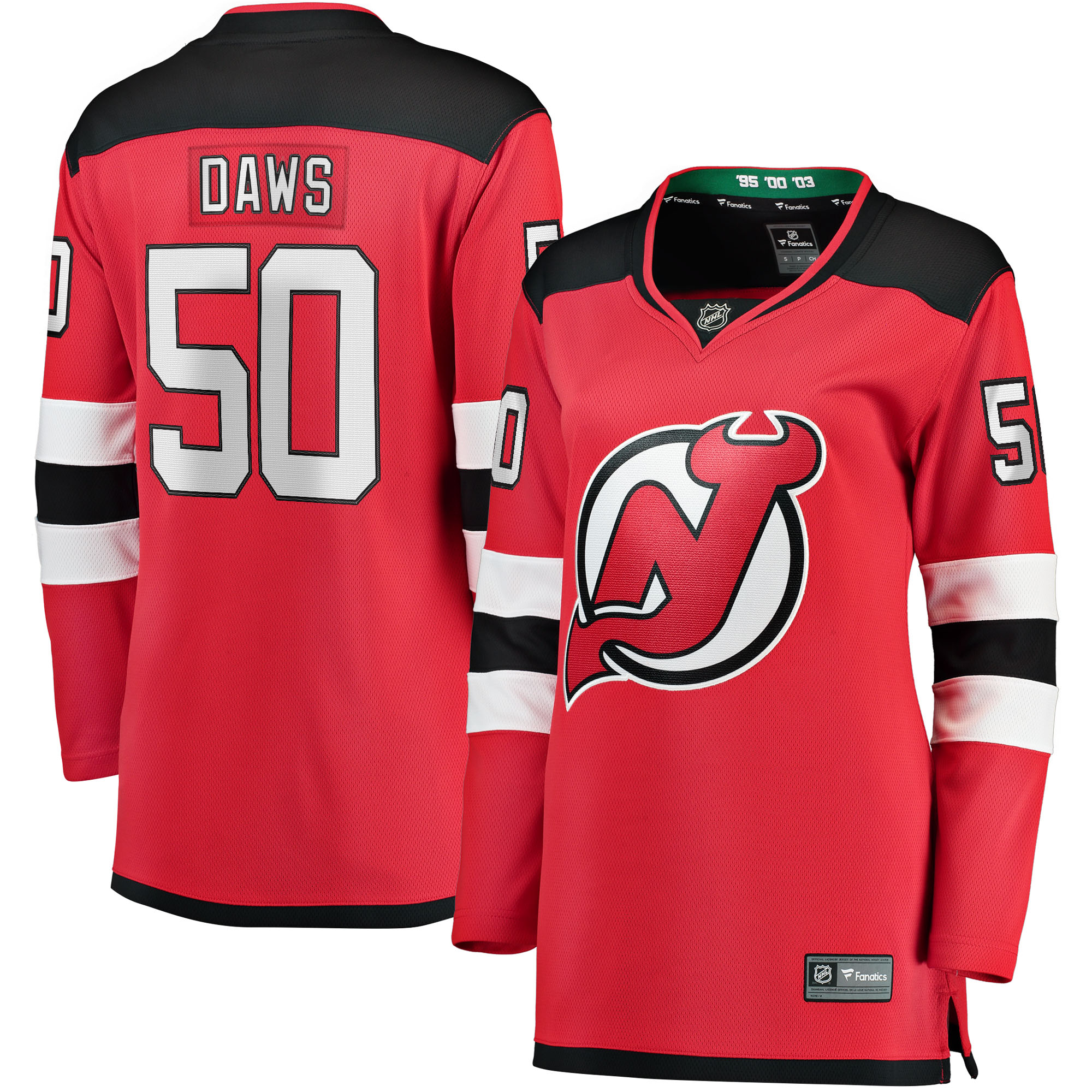 Nico Daws New Jersey Devils Home NHL Jersey - Red | FanWearStyle